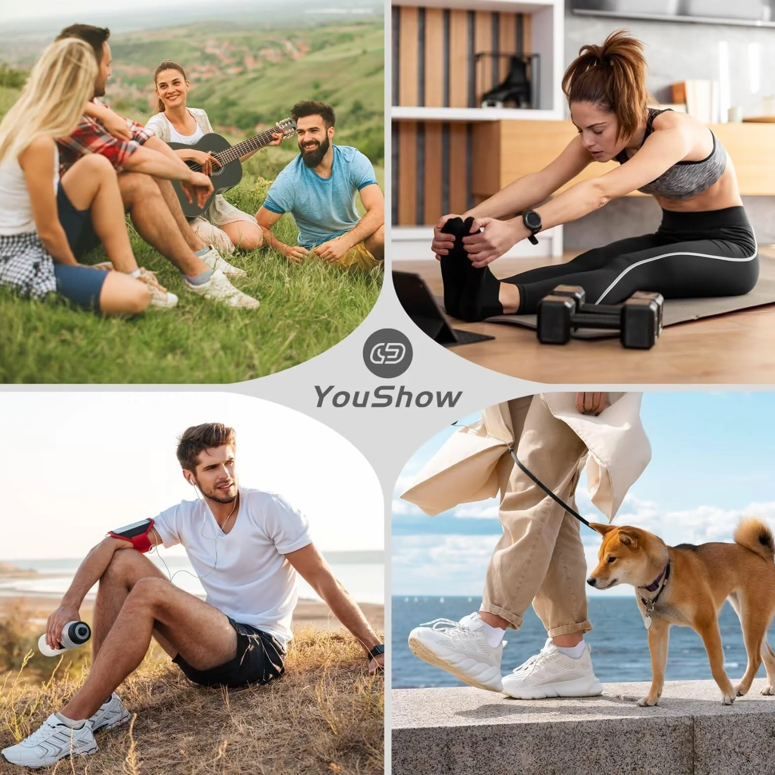 YouShow 10 Paia Calzini Corti Uomo Donna Sportive Traspirante Calze Cotone