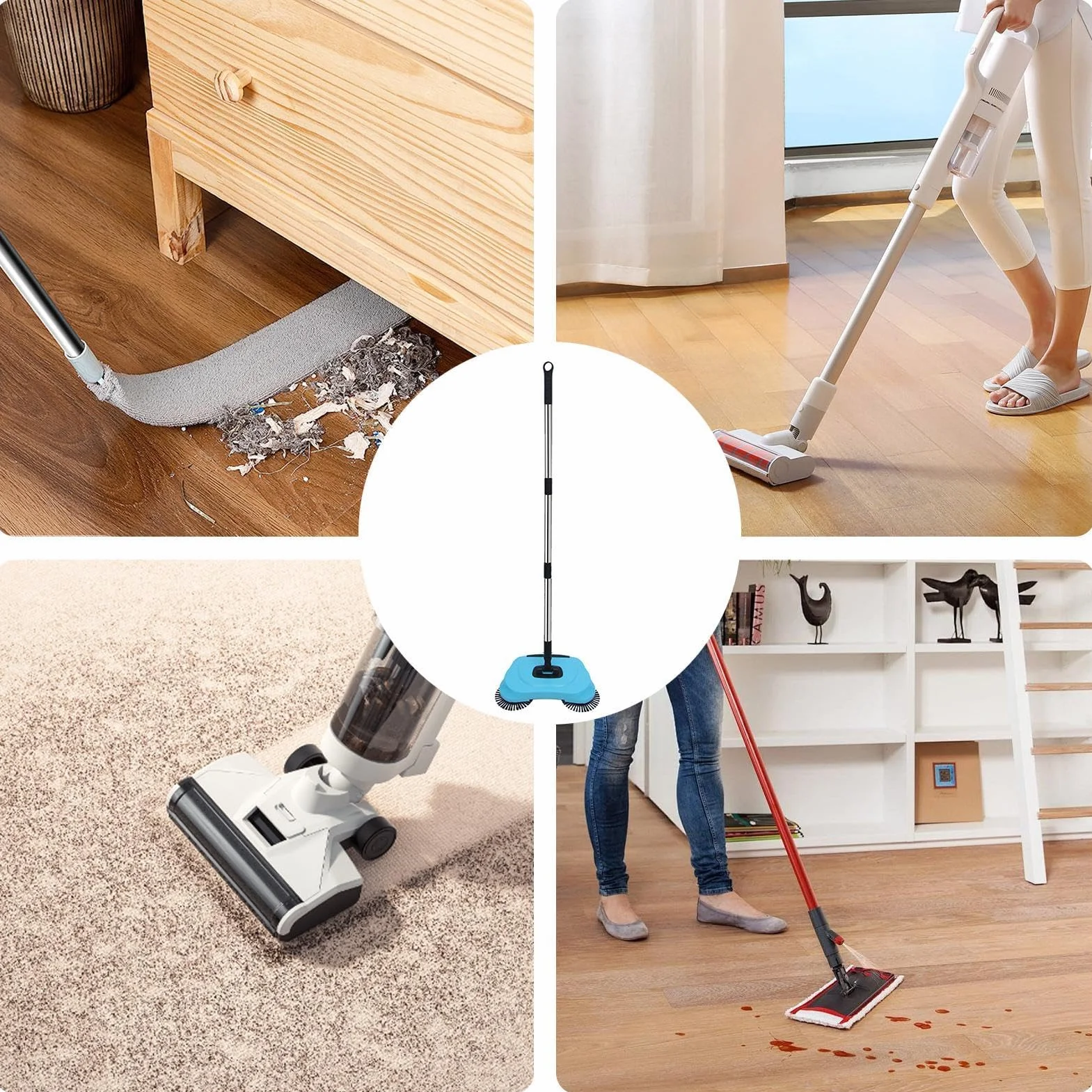 Spazzatrice per tappeti a spinta manuale, Spazzatrice per pavimenti in moquette | Spazzatrice non elettrica,Strumenti per la pulizia dei pavimenti, spazzatrice con manico regolabile per