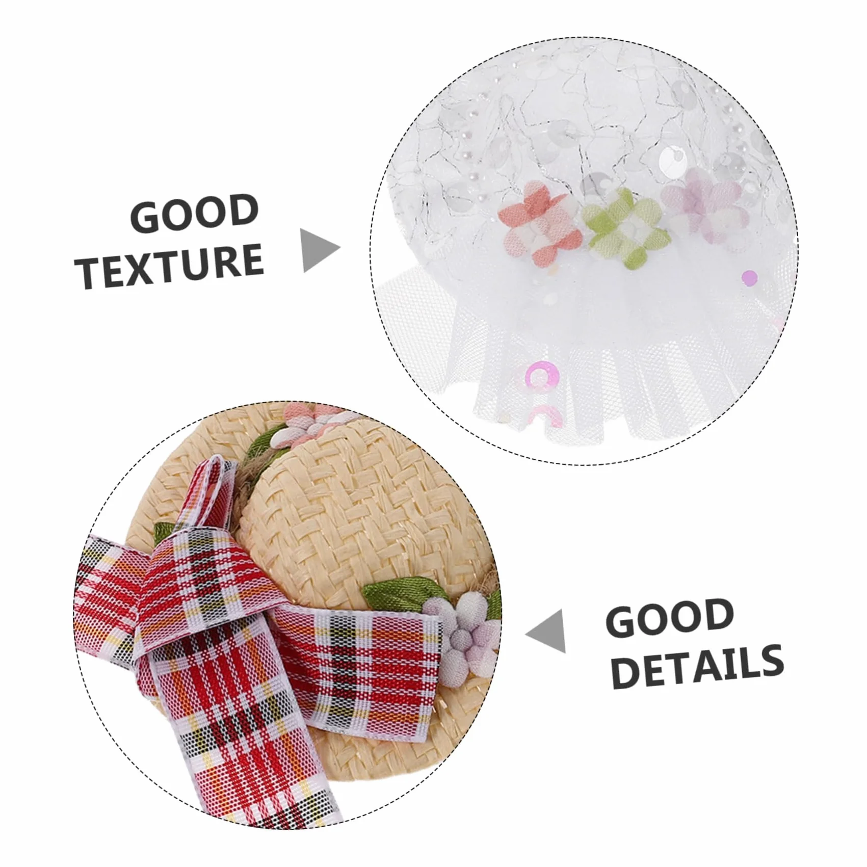 Iplusmile Mini Cappelli Di Paglia Intrecciati Fatti a Mano Con Fiocco Di Pizzo Set Da 10 Pezzi Per Decorazione Miniatura Bambole Casa Feste E Giochi Creativi Cowgirl