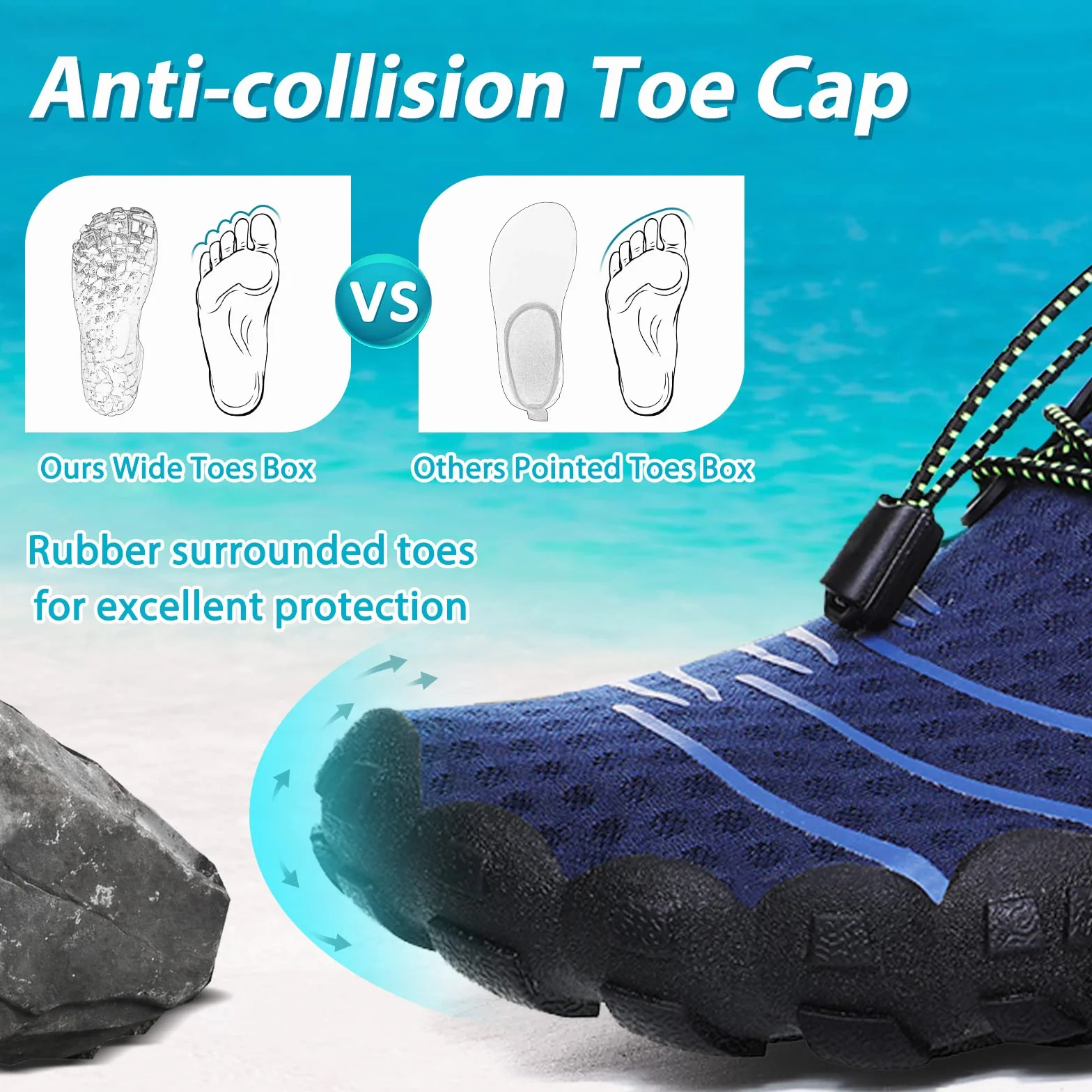 Scarpe da Acqua Unisex Uomo Donna Spiaggia Immersione Surf a Piedi Nudi Quick Dry Leggero Sport Diving Piscina