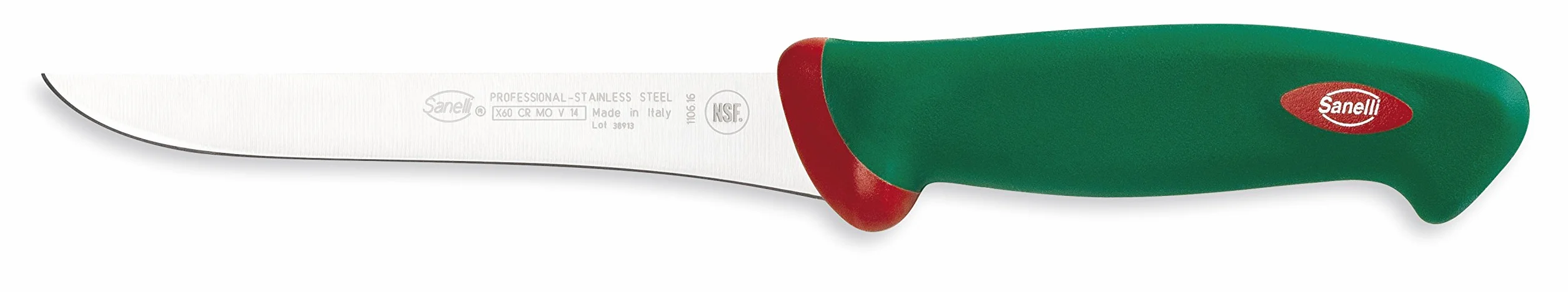 Sanelli linea Premana Professional, Set coltelli Macellaio, Rotolo cuoco, Nero/Verde/Rosso