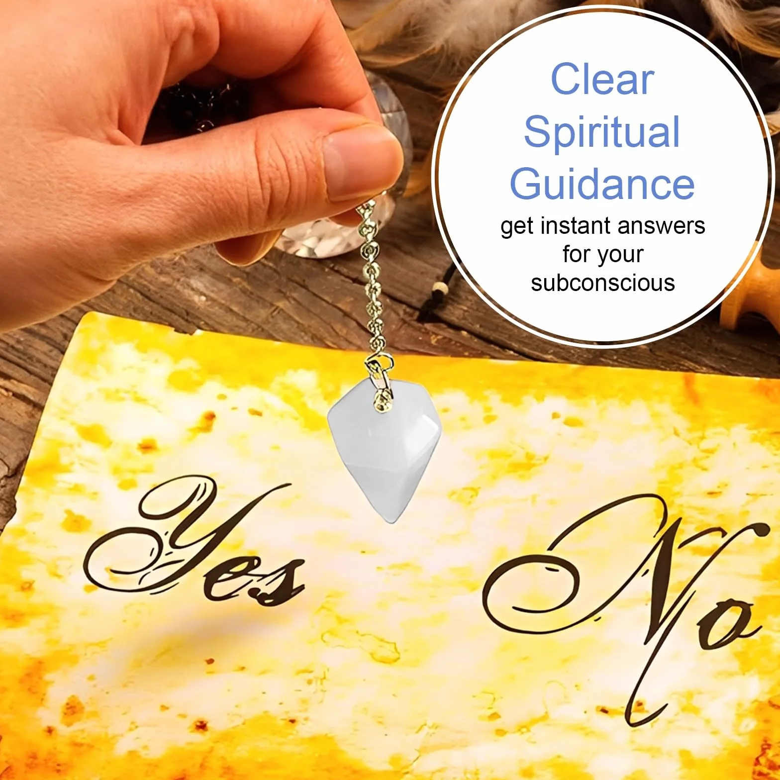 Pendolo Divinatorio 7 Chakra Cristallo Naturale Radioestesia Esoterico Pietra Reiki Meditazione