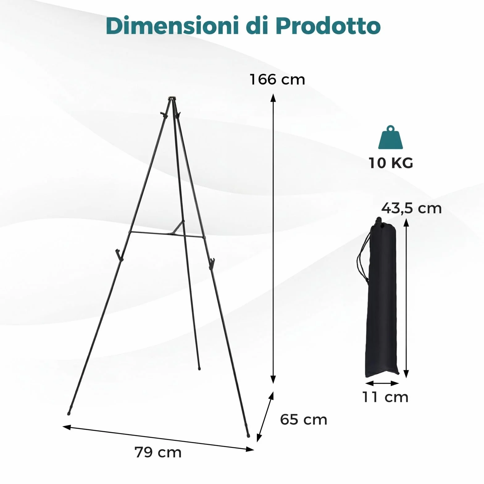 COSTWAY 6 Pz Cavalletto per Dipingere, Metallo con Staffe Regolabili, Portatile, Portata 10 kg
