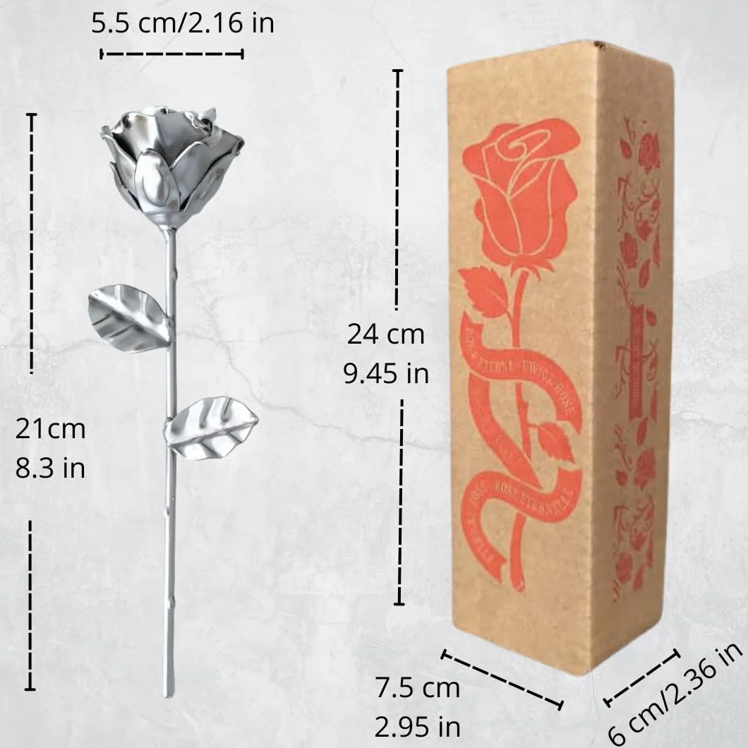 Rosa Eterna w Żelazie Kute Ręcznie (Srebrny) Forging Art Bcn