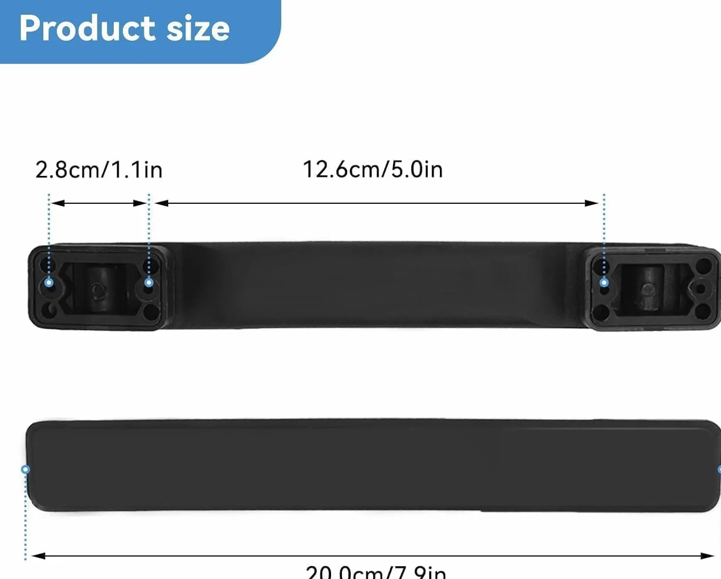 Agatige Maniglie di Ricambio per Valigie, 20CM Sostituzione Maniglia per Bagagli in Plastica (2Pcs)
