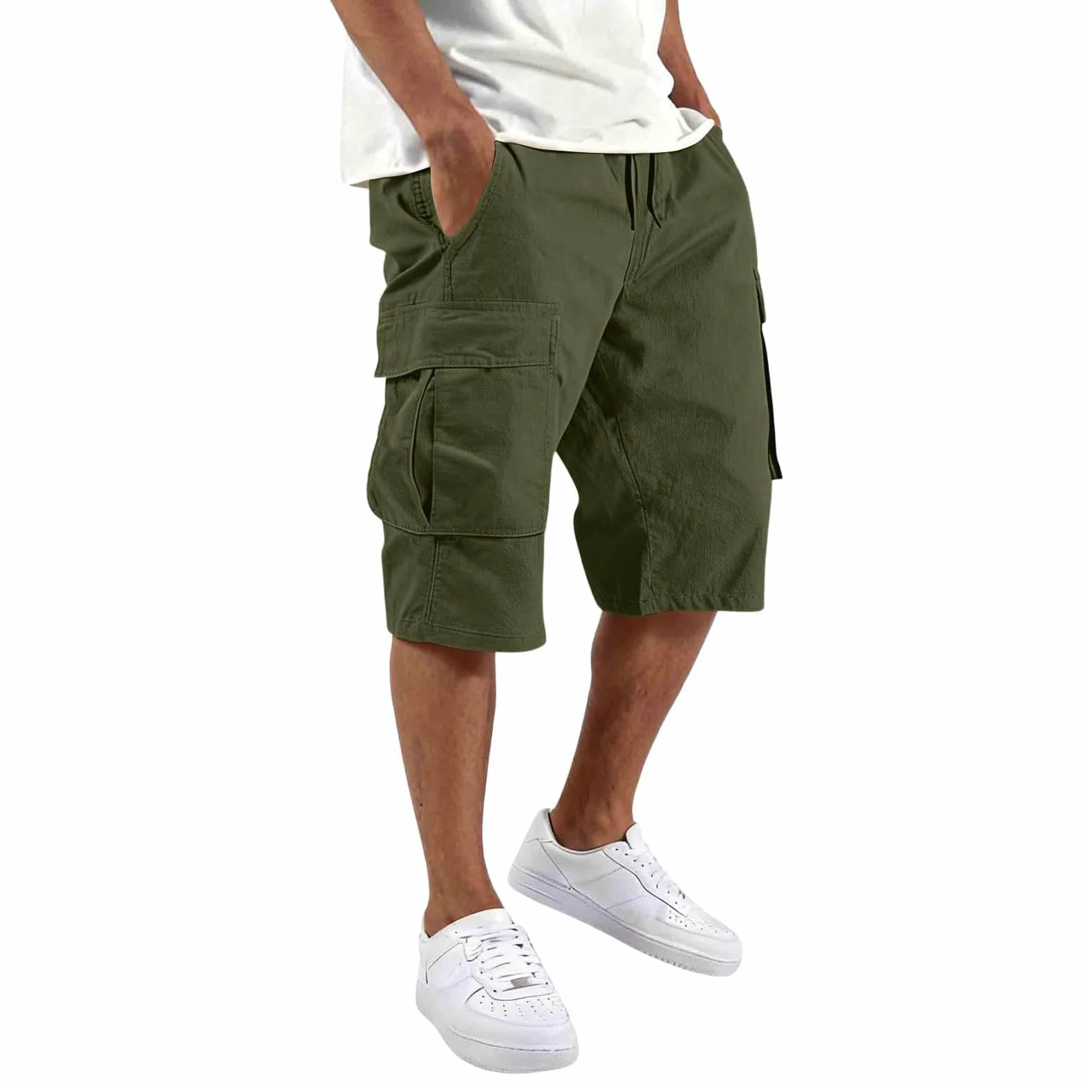 Pantaloncini Cargo Uomo Estivi Slim Fit Cotone Multi-Tasche Leggero Casual Sportivi