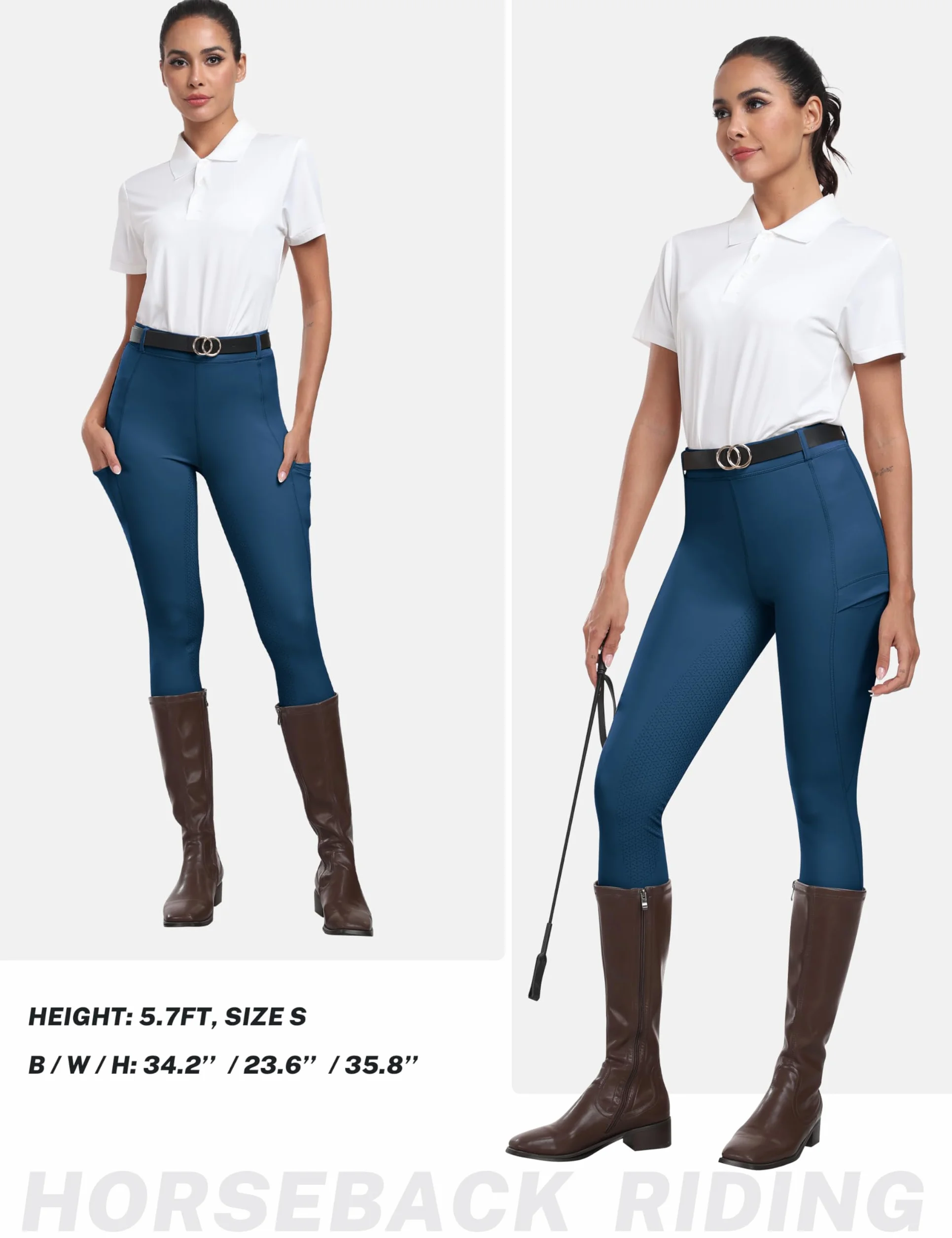 MoFiz Pantaloni Equitazione Donna Leggins Silicone Seduta Intera Estivi