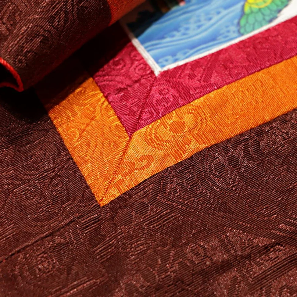 Thangka tibetano, pittura thangka, arazzo buddista, buddismo tibetano tantrico Thangka da appendere alla parete, Bhaisajyaguru, Buddha della medicina, arazzo buddista in broccato stampato a caldo for