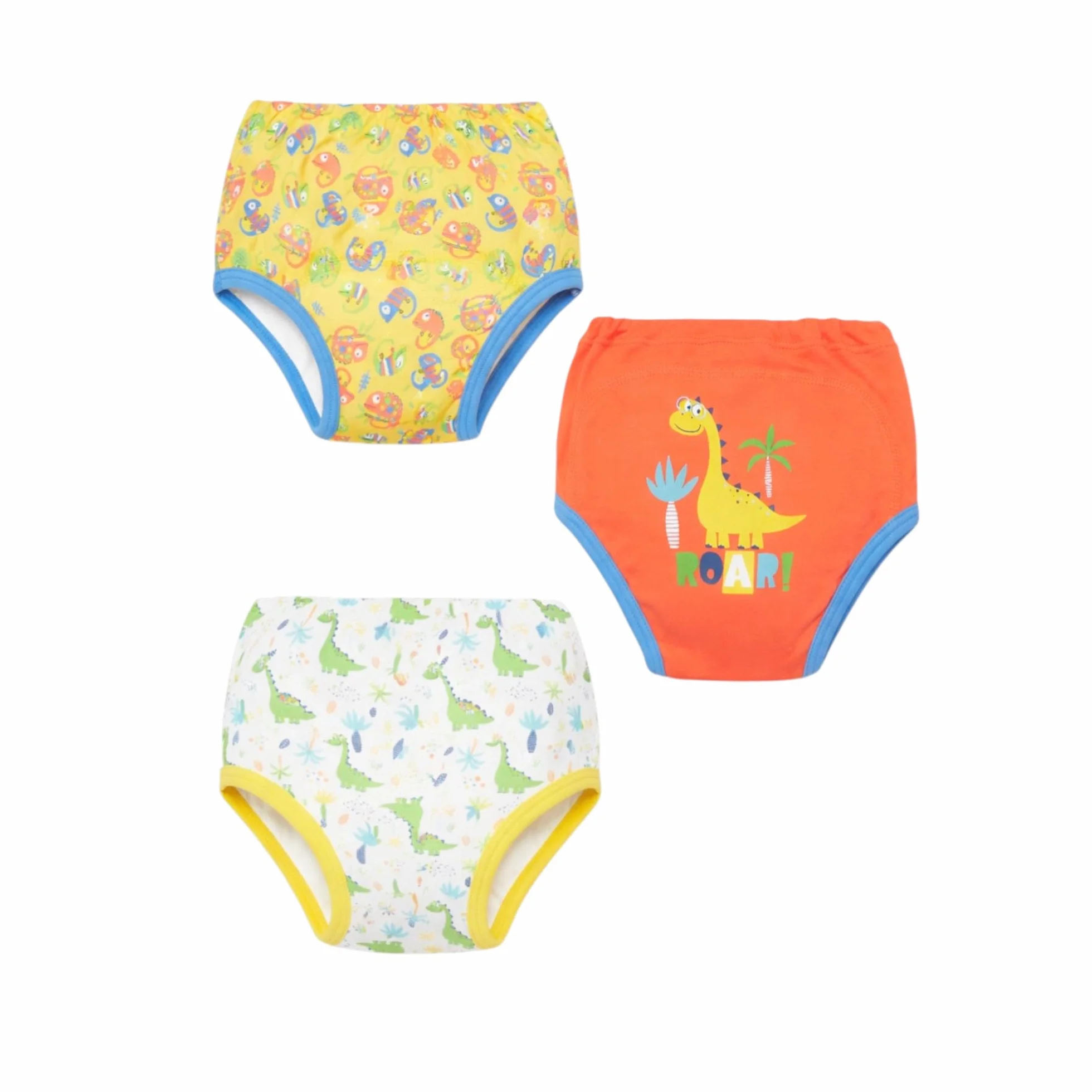 Ellepi Slip Trainer Spannolinamento 100% Cotone Impermeabile 3 Szt. Dino Giallo 3 Anni