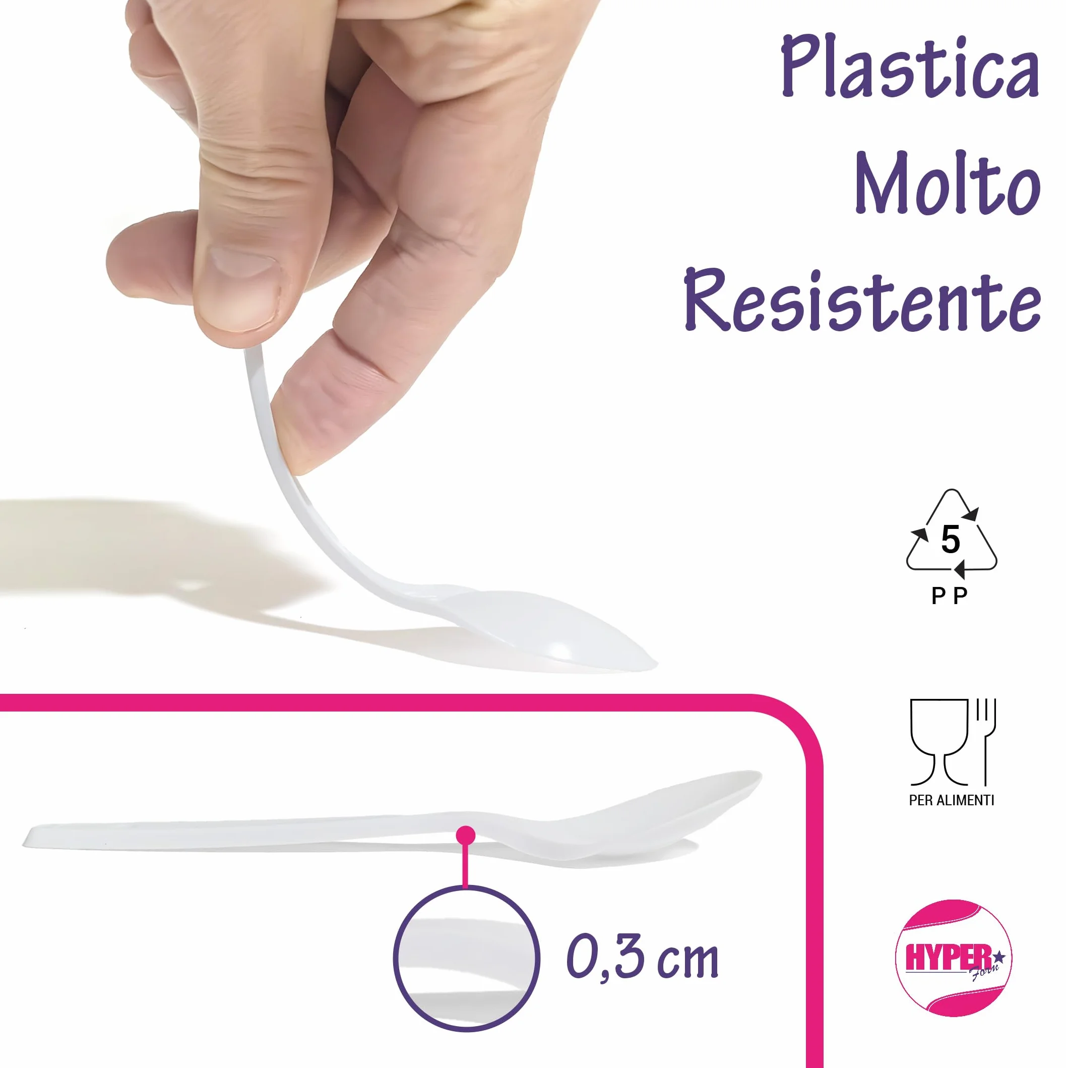 Cucchiaini in Plastica Bianchi Riutilizzabili 1000 Pezzi per Aperitivo e Dessert
