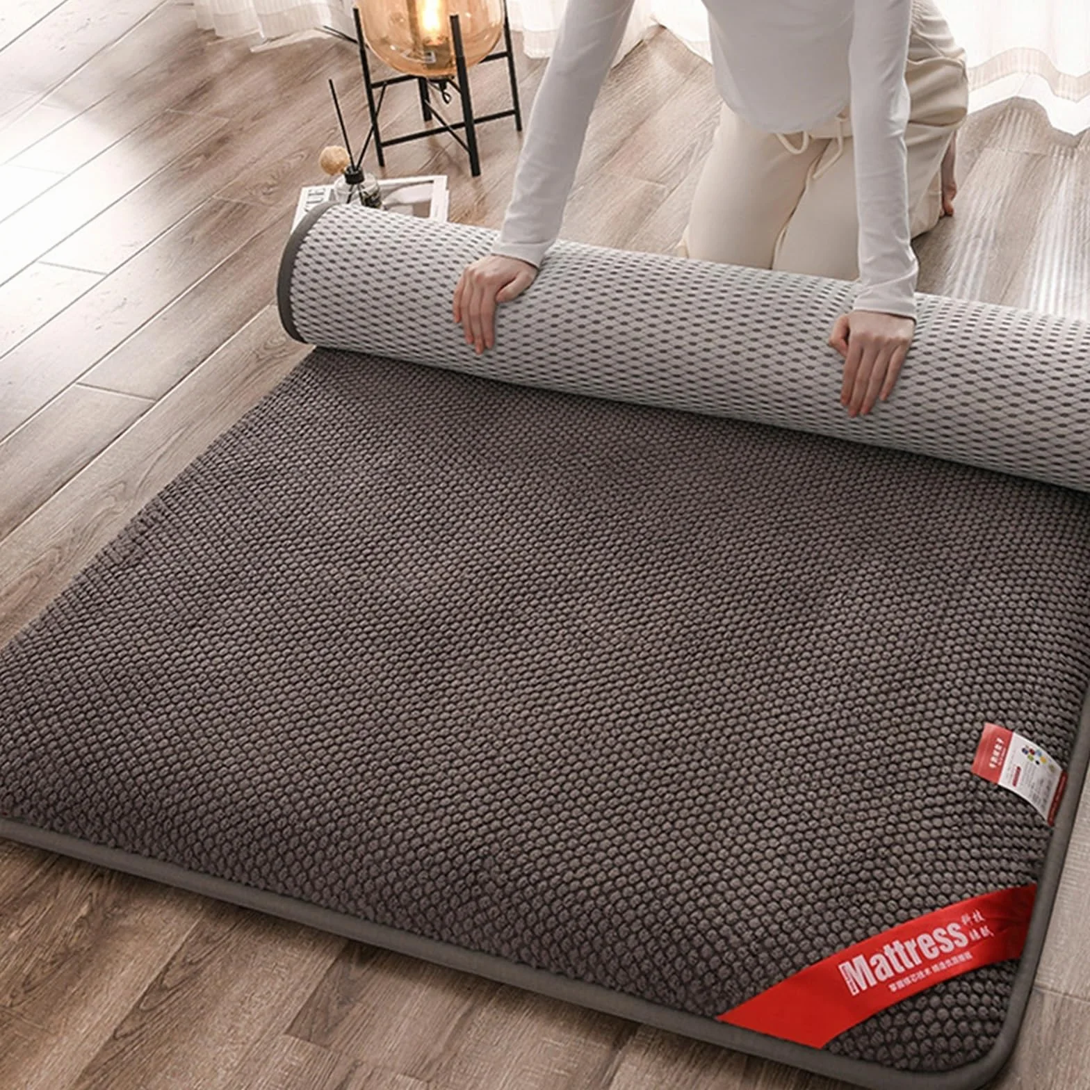 Materasso Futon Pieghevole Giapponese, Morbido, Blue, 90x200cm, Doppio