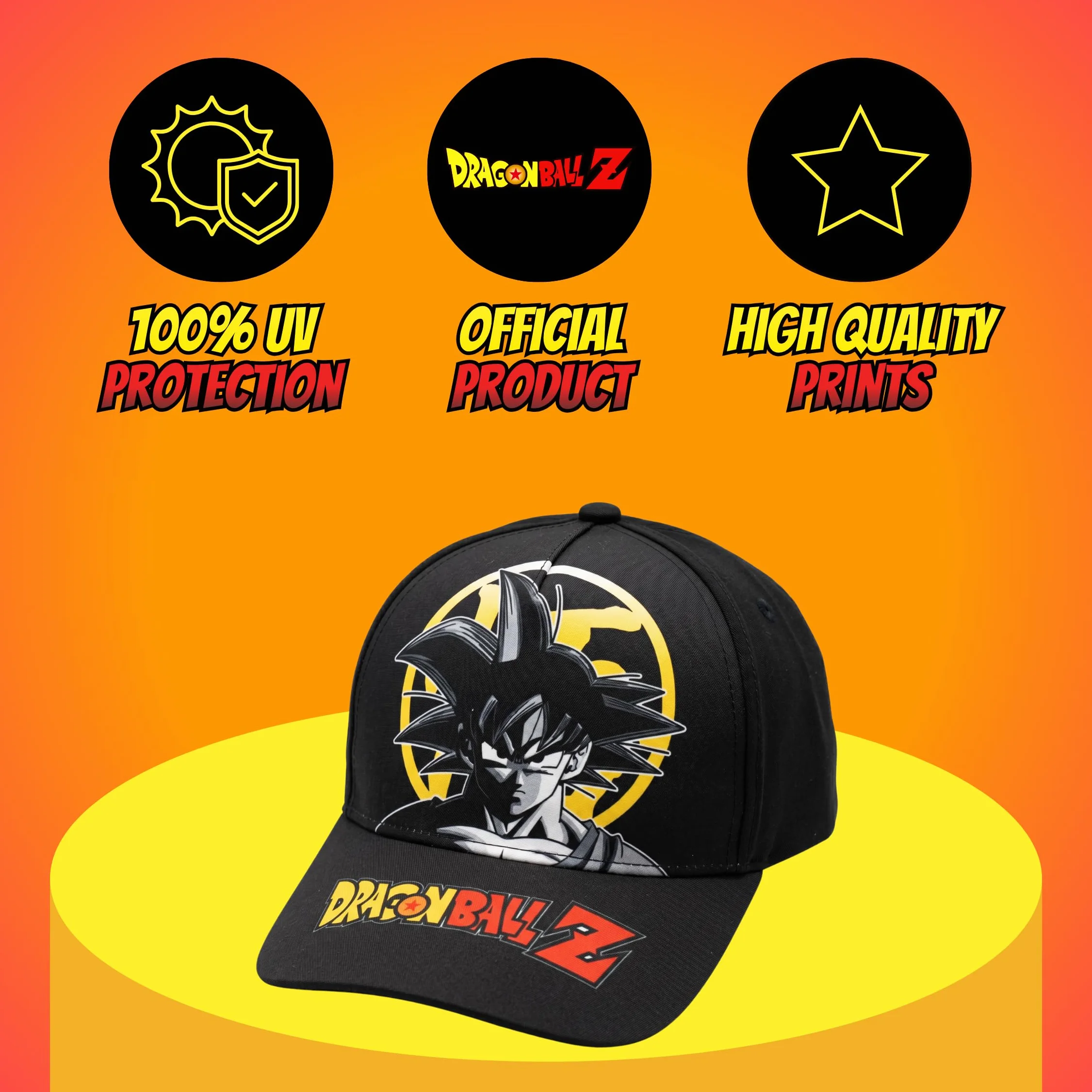Cappello Dragon Ball Z Goku Baseball Berretto Estivo Ragazzo Nero