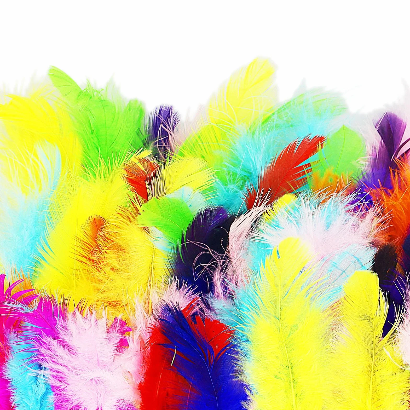 100 Piume d'Oca Colorate per Artigianato e Decorazioni Fai da Te
