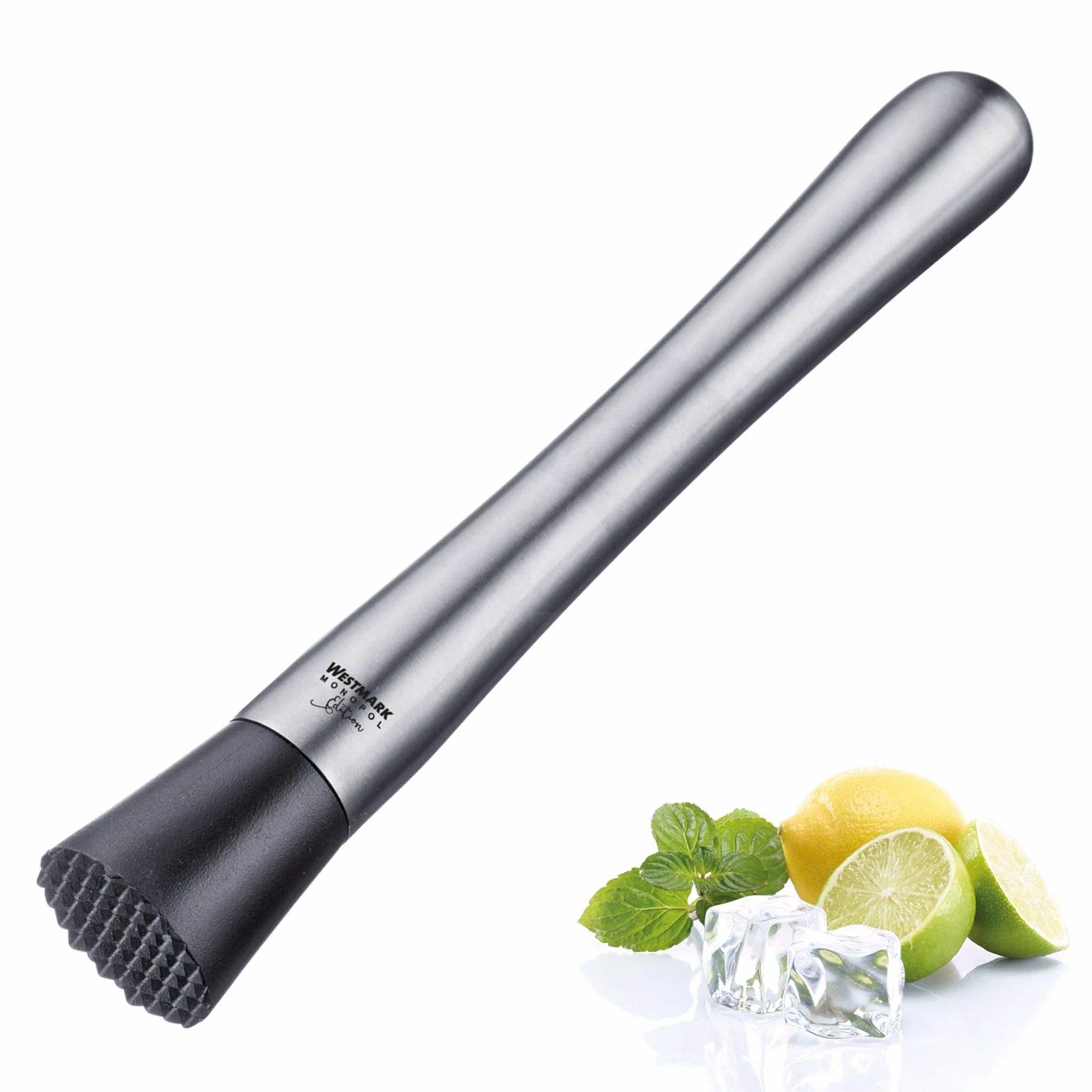 Westmark Pestello per Caipirinha Monopol Edition 21 cm Acciaio Inossidabile Plastica Argento Nero