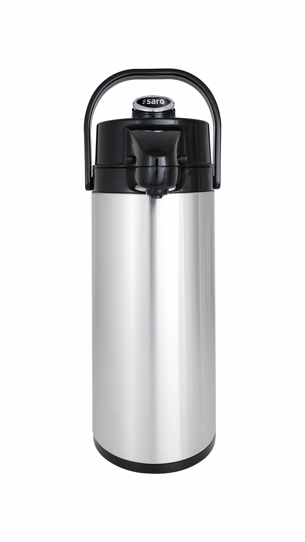Caraffa termica a pompa 2,2 l in acciaio inox con interno in vetro per bevande calde e fredde