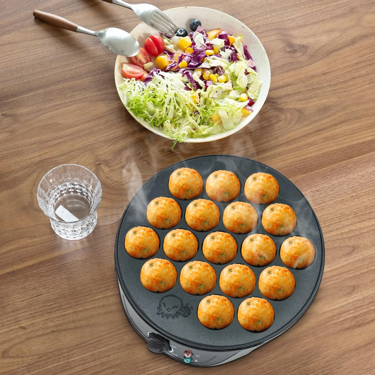 Takoyaki Macchina Elettrica 18 Fori 750W Nero