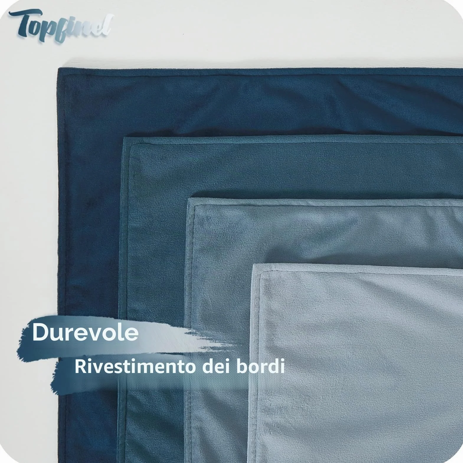 Topfinel Federe Cuscini in Velluto per Divano Blu 40x40 Set 4 Pezzi Copricuscini Quadrati Elegante Decorativa