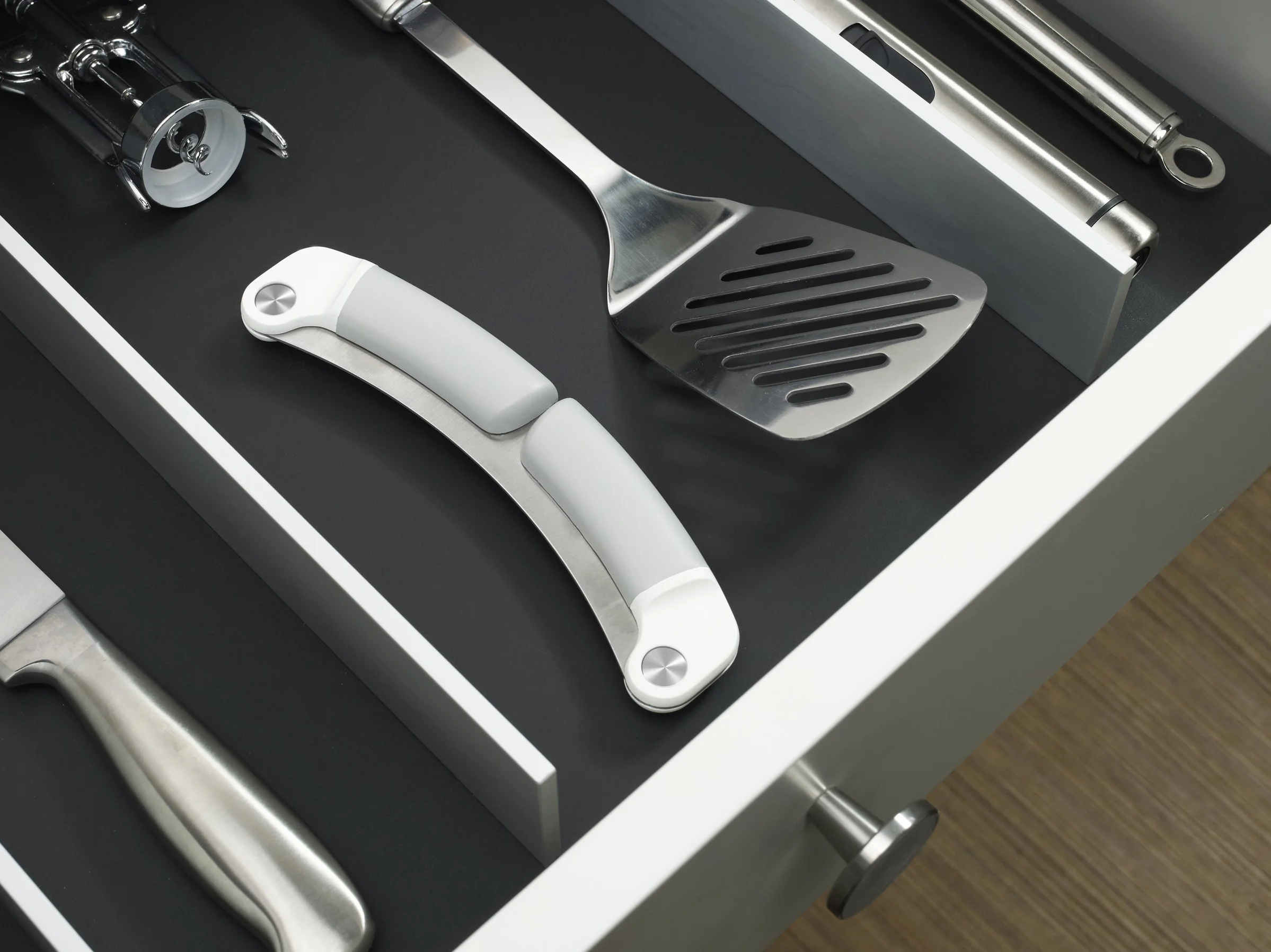 Joseph Joseph - Mezzaluna da Cucina, Lama in Acciaio Inox 18 cm, Pieghevole - Verde