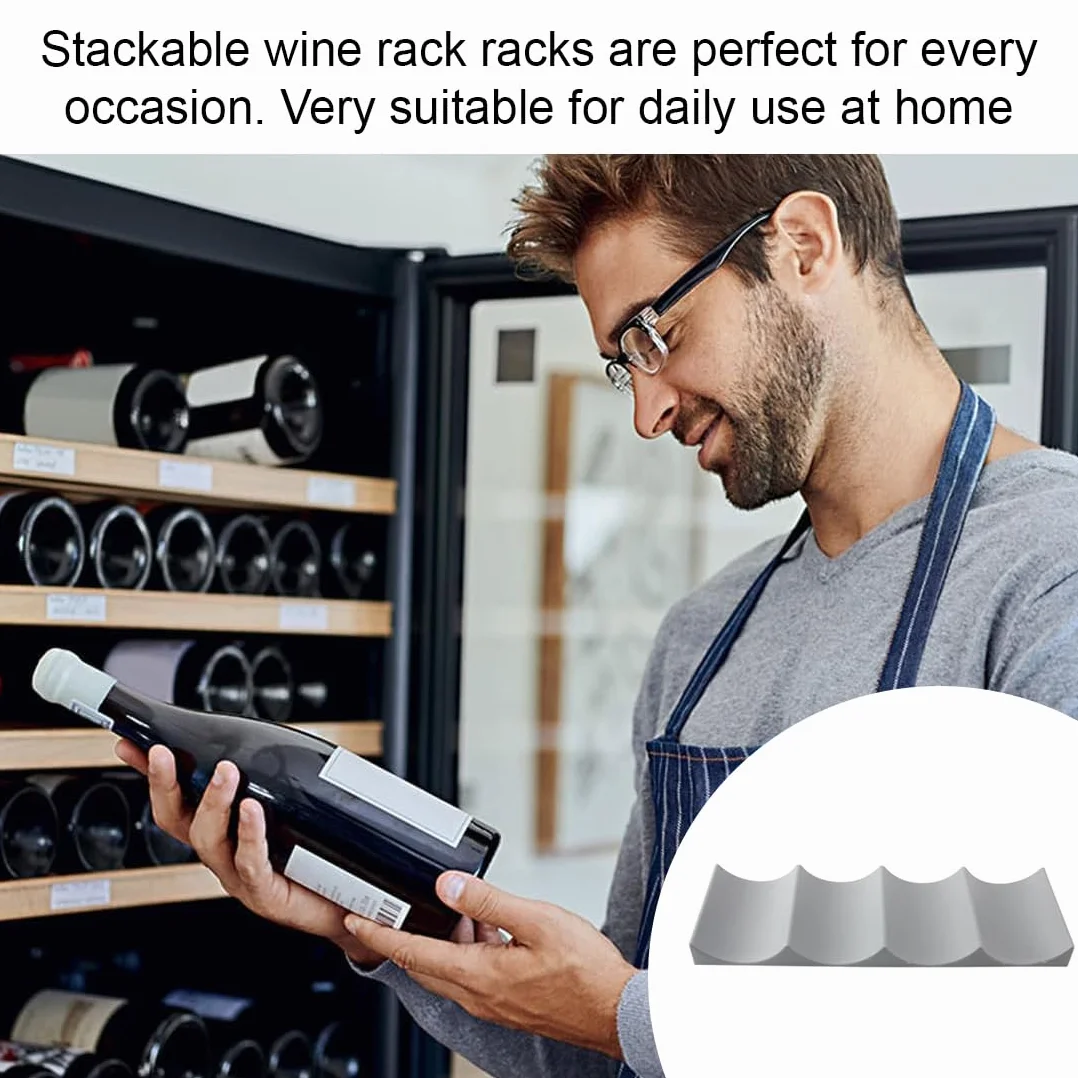 Jeyorzy Portabottiglie da Frigo Universale, Plastica Stile Europeo, Grigio