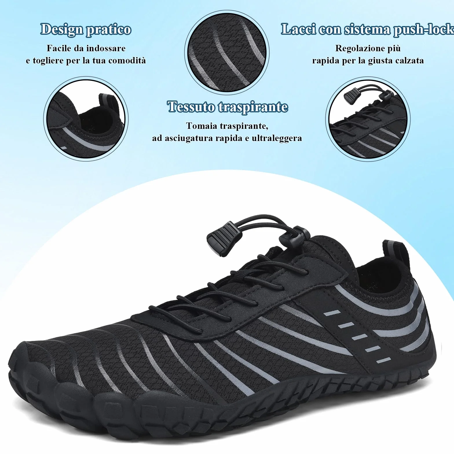 Atmativo Scarpe da Acqua Barefoot Uomo Donna 36-46 EU Asciugatrice Rapida Leggero