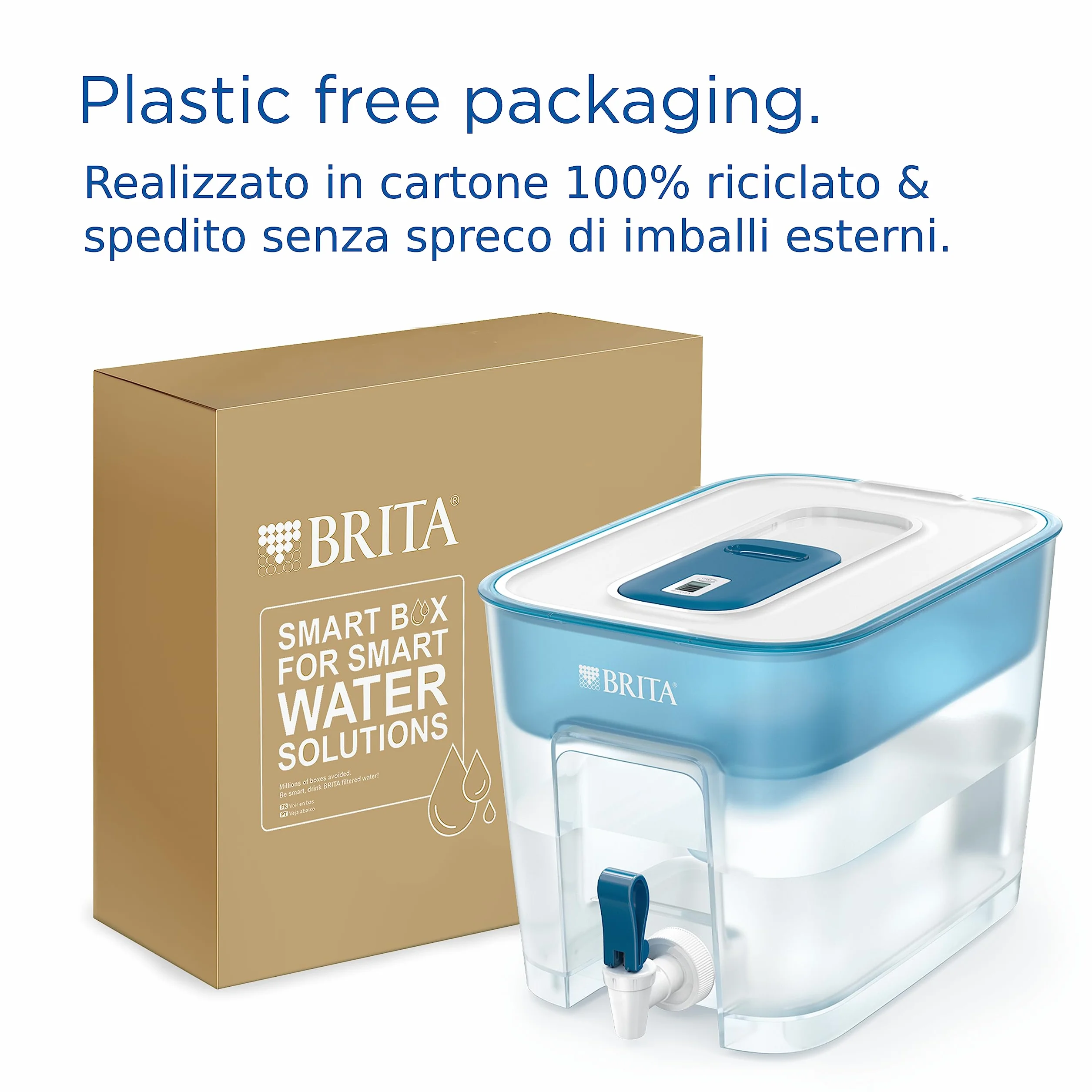 BRITA Flow Dispenser filtrante acqua 8.5L con filtro MAXTRA PRO All-in-1 riduce cloro calcare PFAS metalli