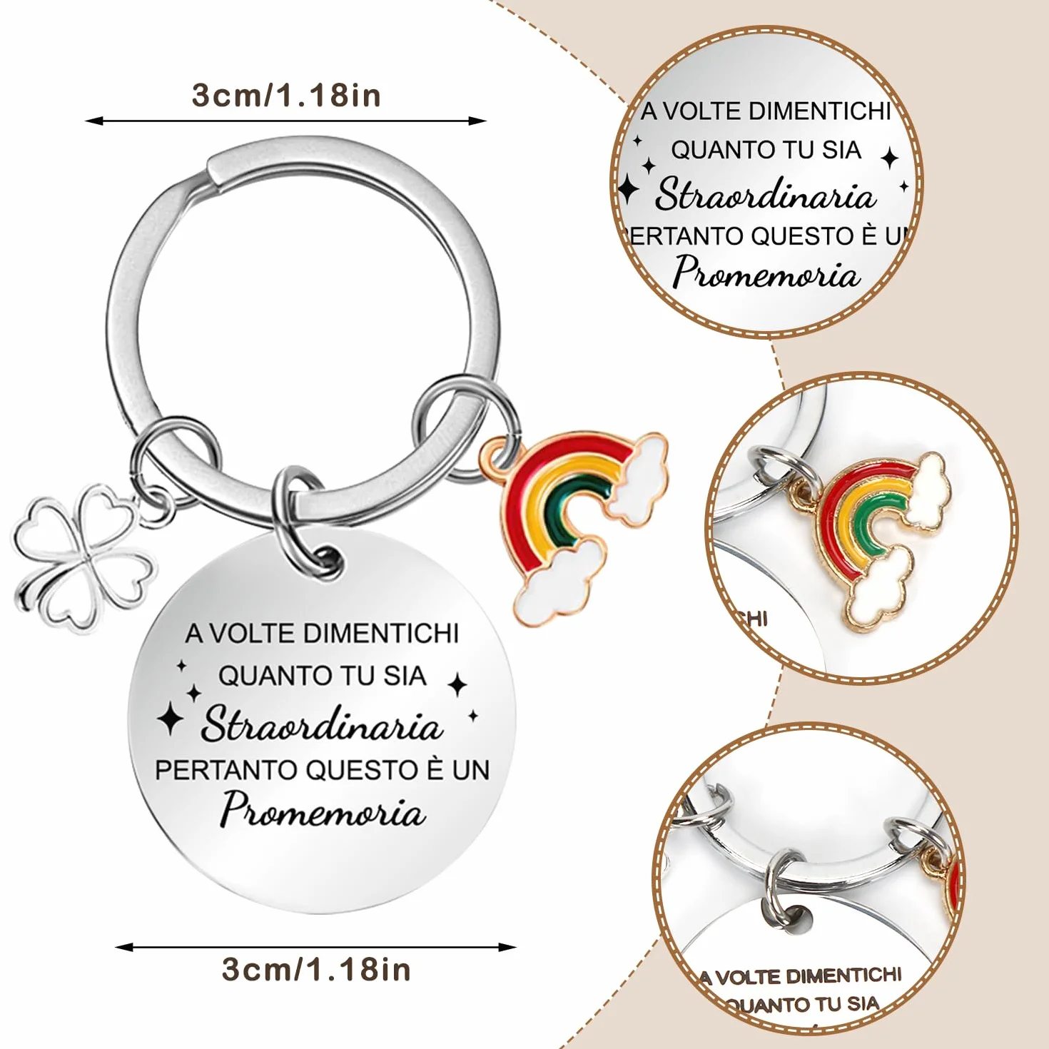 Positiva Patata Italiano con Carta Motivazionale Portachiavi, Patate Portafortuna, Scuola Patate Bambola, Incoraggiamento Compleanno Laurea Regalo per Maestra Amica Collega Sorella Adolescente-21