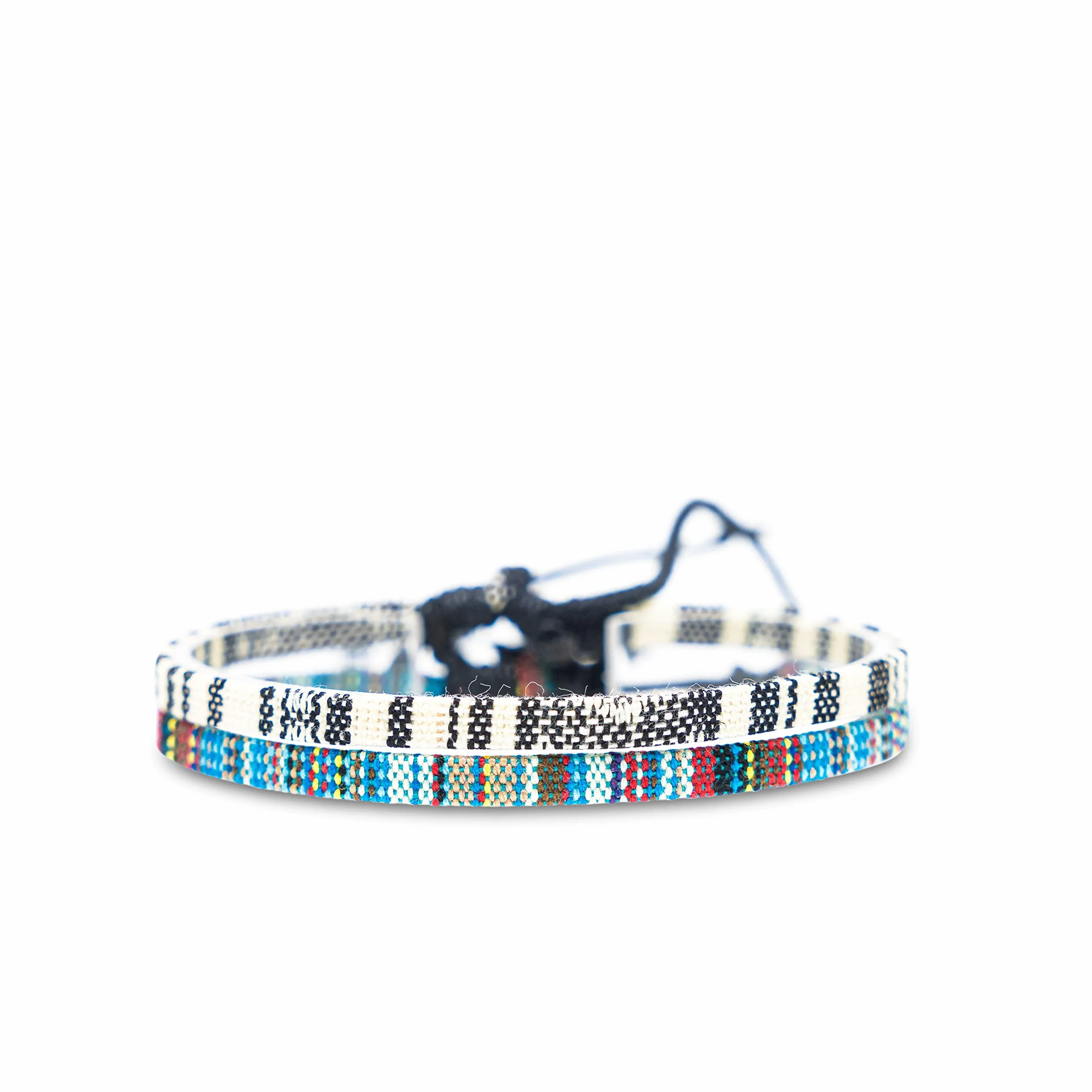Nami Cavigliera Surfer Set di 2 Uomo e Donna - Cavigliera Sottile Boho Hippie Etnico - Accessori Fatti a Mano Impermeabile Regolabile (bianco & azzurro)