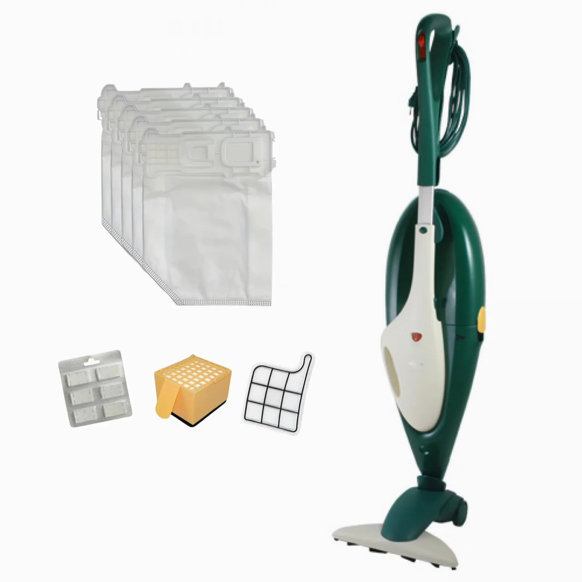 Folletto VK135 con Kit Tubo Accessori | Aspirapolvere con Tubo Flessibile e Bocchette Multiuso | Ideale per Divani, Angoli, Mobili e Interni Auto (Ricondizionato)