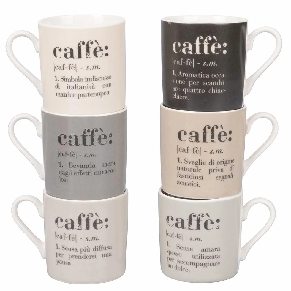 Villa d'Este Home Tivoli Classic Set 6 tazzine caffè new bone china 90 ml