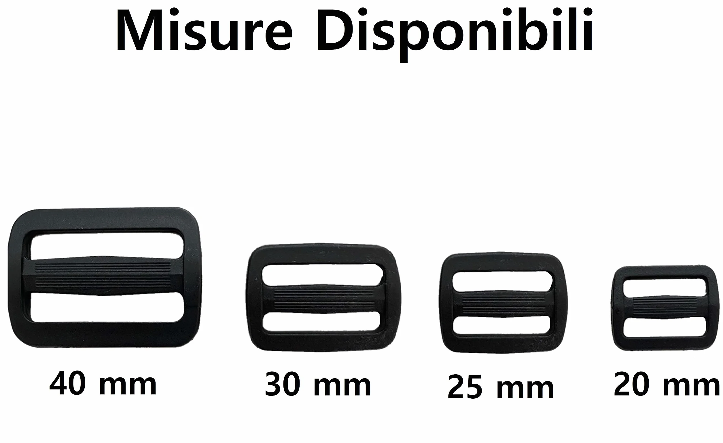Fibbie Passanti in Plastica a Doppia Entrata 40 mm Nero – 20 Pezzi per Zaini e Borse