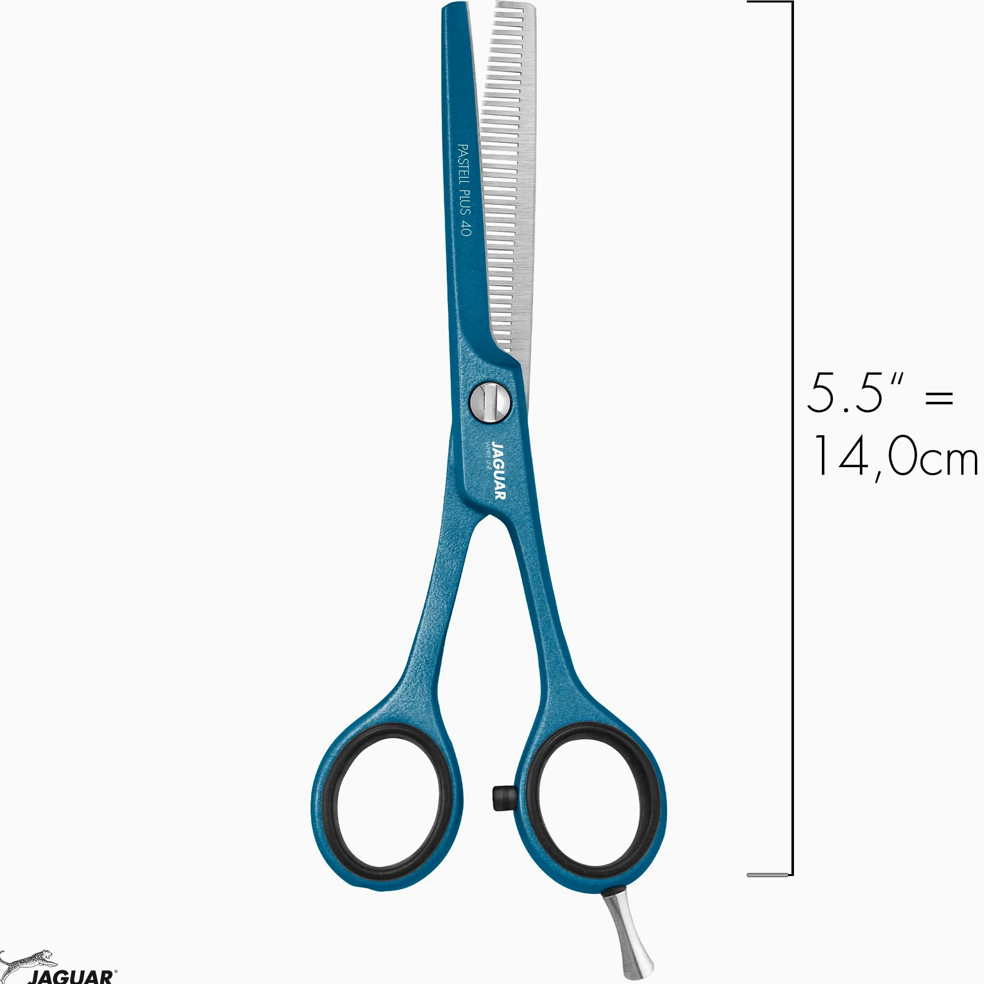 JAGUAR Forbici da modellatura PASTELL PLUS Atlantic Classic 40 5,5" | Forbici da texturizzazione con 40 denti sfolti a taglio prismatico | Rivestimento metallico antiallergico | Prodotto in Germania