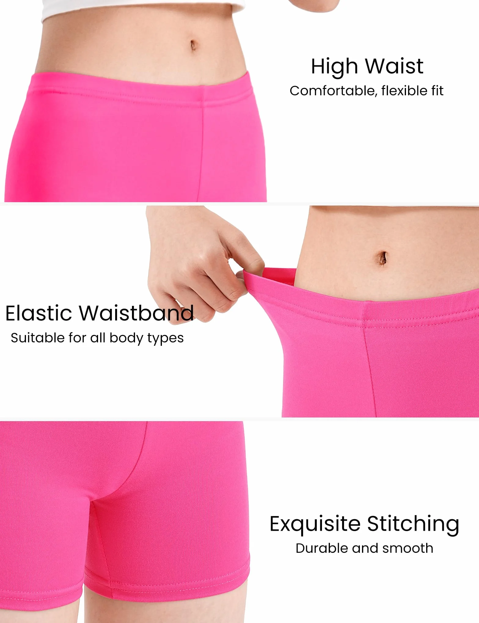 Set di 8 Pantaloncini da Ciclismo Bambini Ragazze Danza Sportiva 2-10 Anni