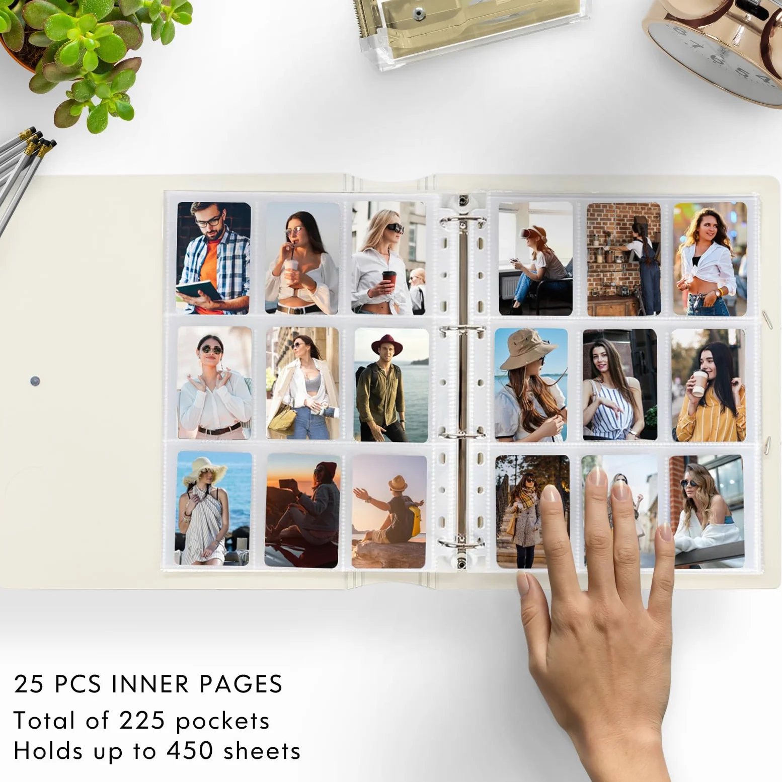 Raccoglitore fotografico Kpop, formato A4, con 25 pagine, 9 tasche, 5,1 x 7,6 cm, album fotografico per mini fotocamere Fujifilm Instax Polaroid, pellicola fotografica (menta)