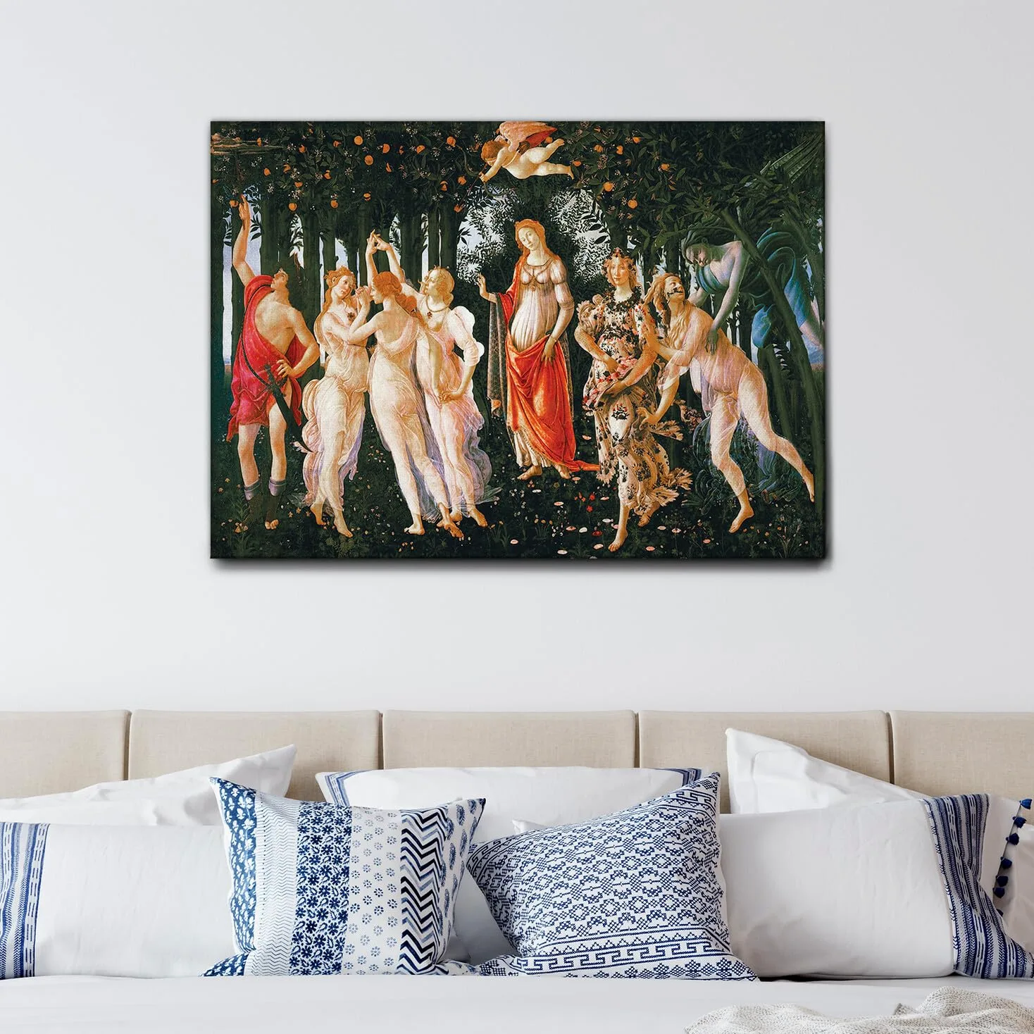 Giallobus - Quadro - Sandro Botticelli - La Primavera - Tela Canvas Telaio Standard - 140L x 100l cm - Pronto da appendere - Quadri moderni per la casa