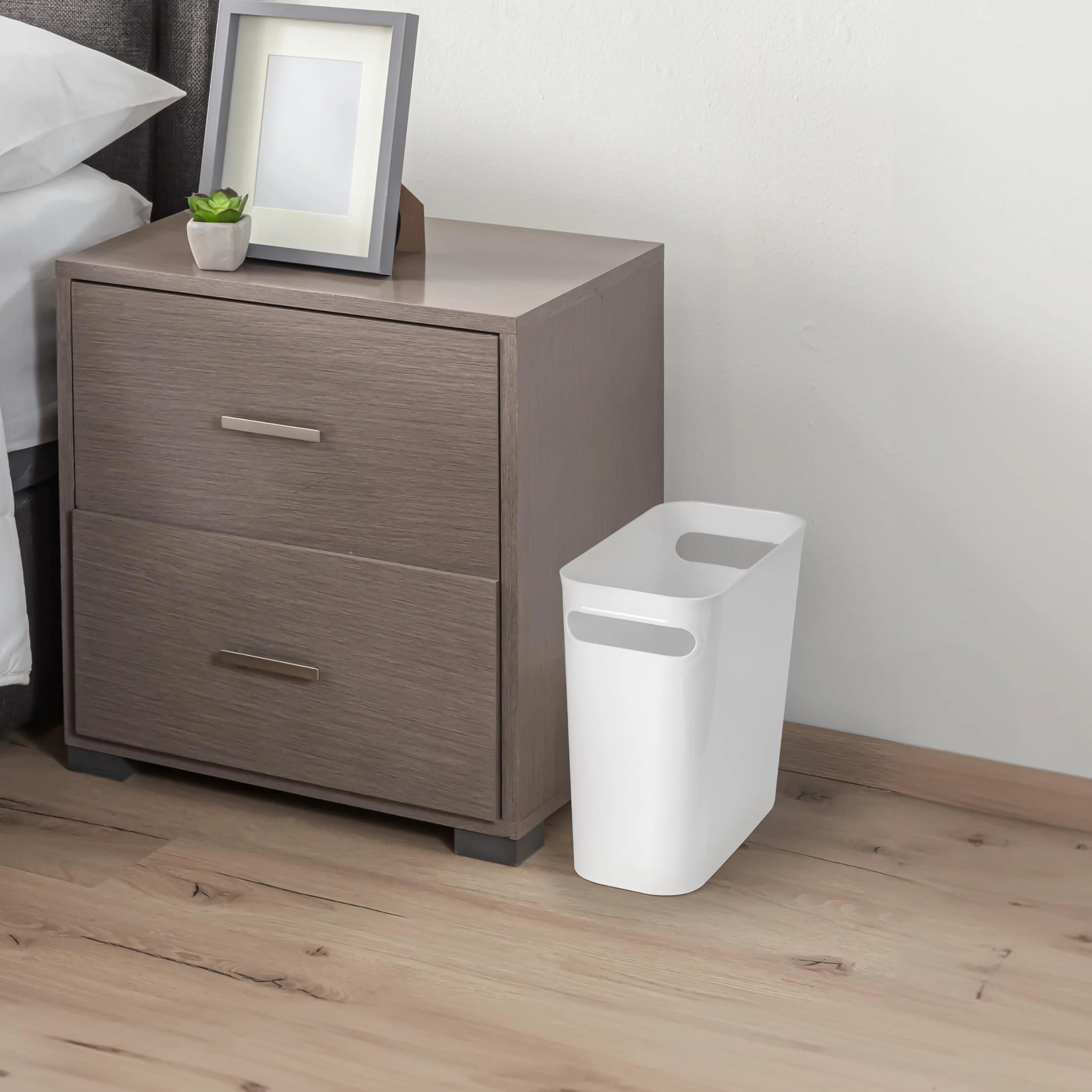 Bidone Pattumiera Bianco 6 l 4 Pezzi - Cestino Piccolo Plastica con Maniglie Integrate per Bagno, Cucina