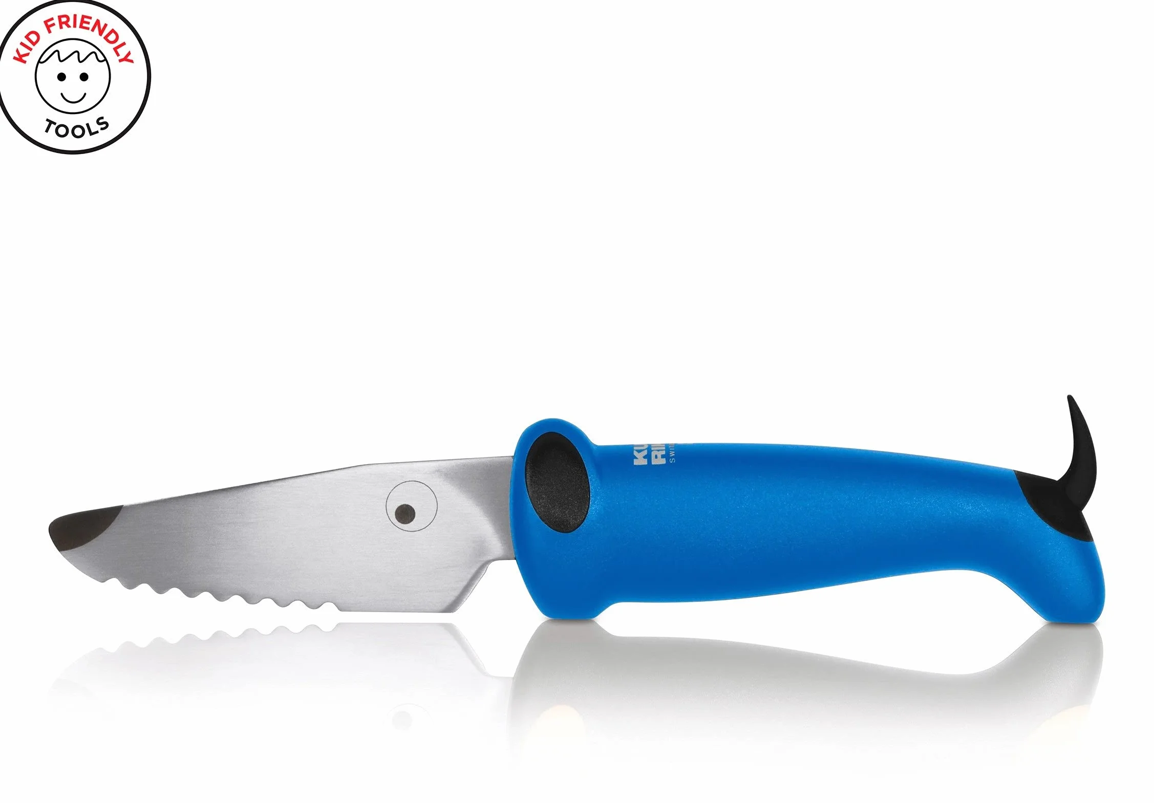 KUHN RIKON Kinderkitchen - Coltello per cani con lama seghettata, colore: blu