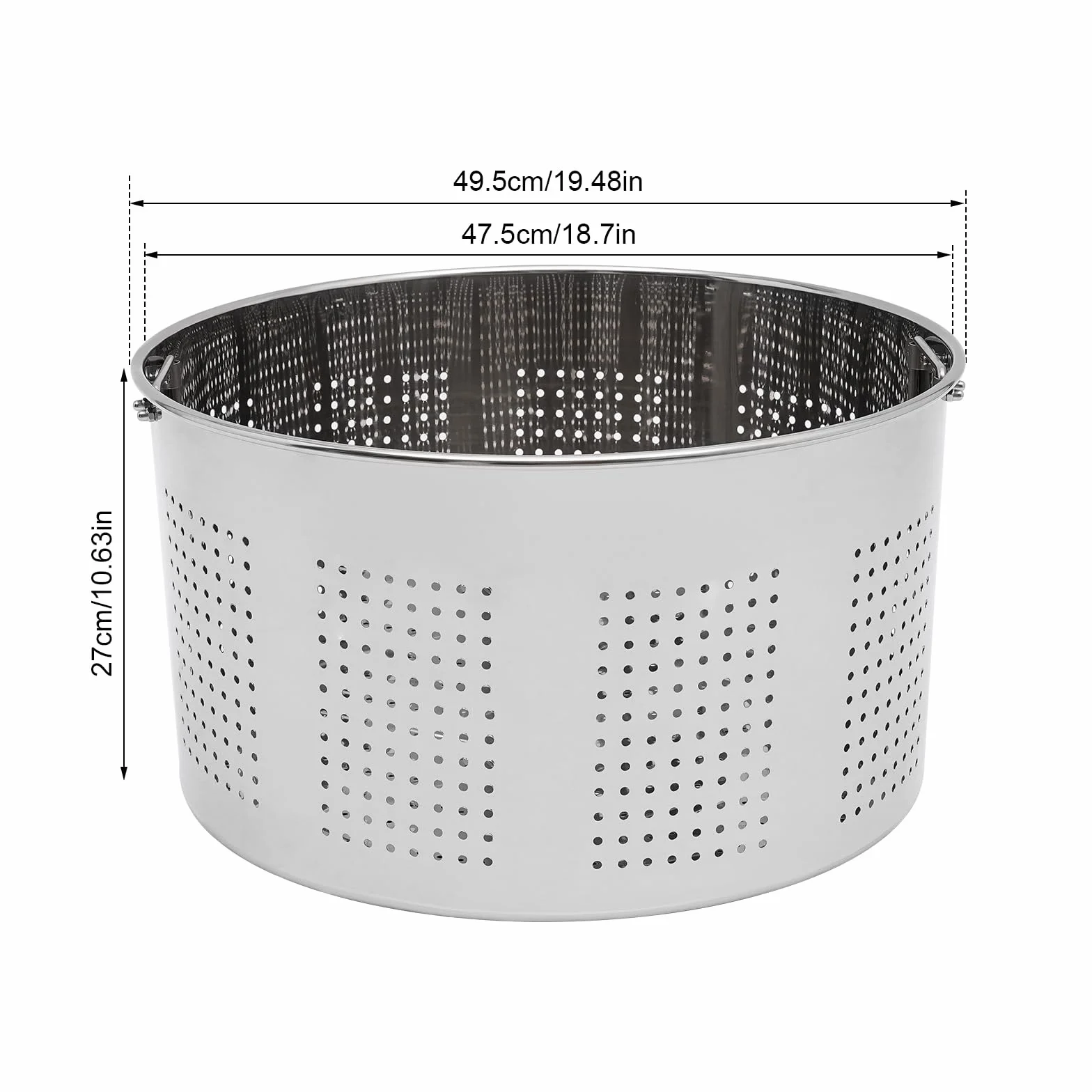 Pentola per spaghetti, in acciaio inox, per spaghetti e pasta, 50 l, in acciaio inox 201, 50 cm