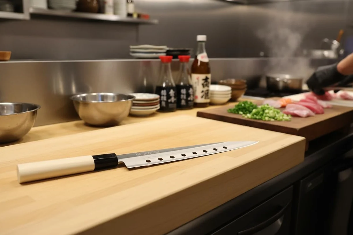 Coltello Giapponese Yanagiba Sashimi Sushi 21 cm Acciaio Inossidabile Prodotto in Giappone