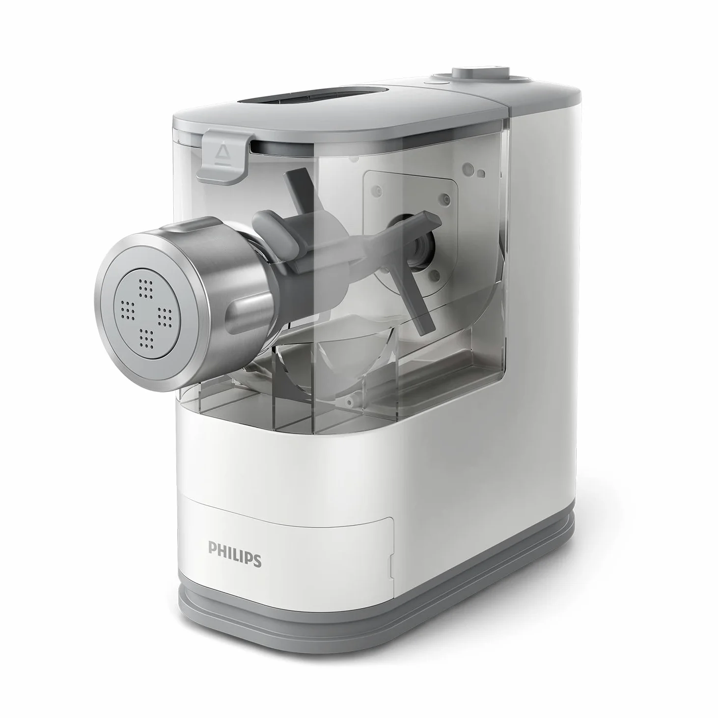 Philips Macchina per la Pasta - Completamente Automatica, con Auto Pesatura, 4 Trafile, Bianco/Champagne (HR2345/19)