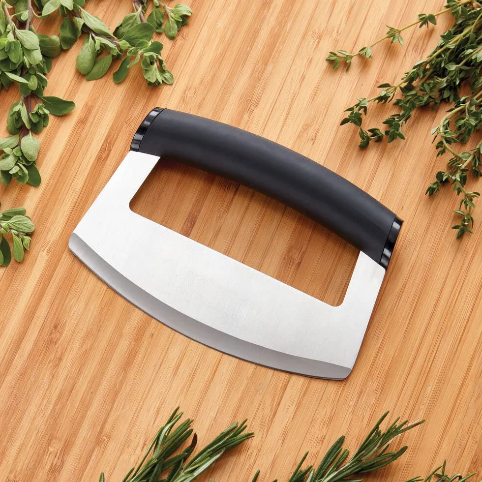 KITCHENAID Coltello Mezzaluna con Lama Curva in Acciaio Inox, 15 cm, Nero, Cardato