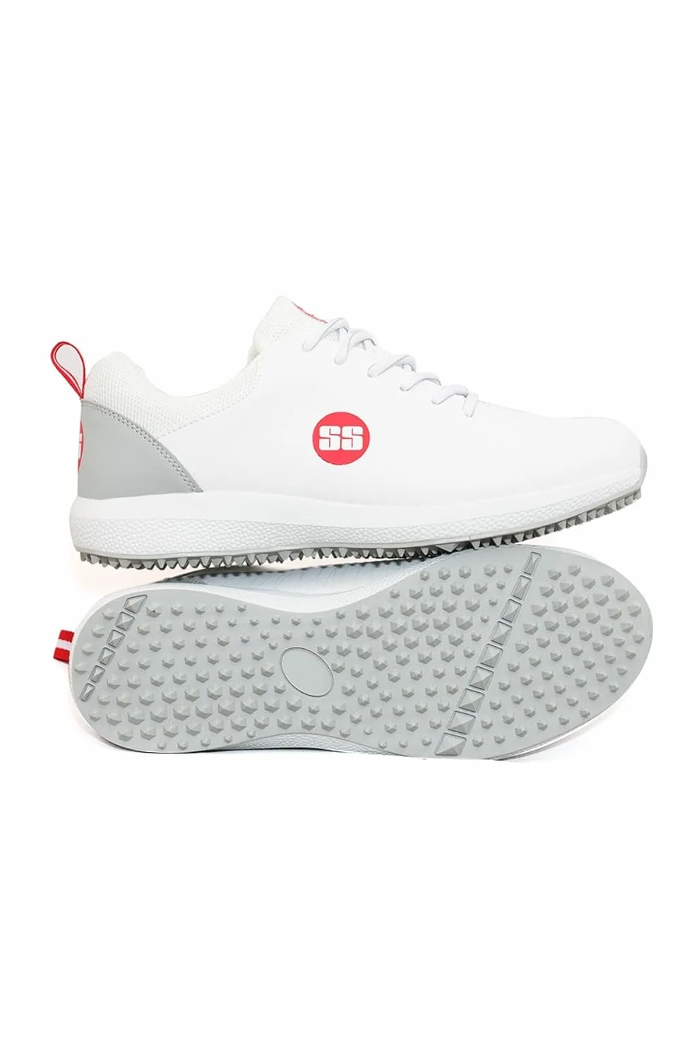 SS White Edition Cricket Shoe (Color: White & Grey, Size: UK11/ US12/ EU45) | for Mens & Boys | Material: Polyurethane (PU) | Lightweight And Durable Long Lasting Performance