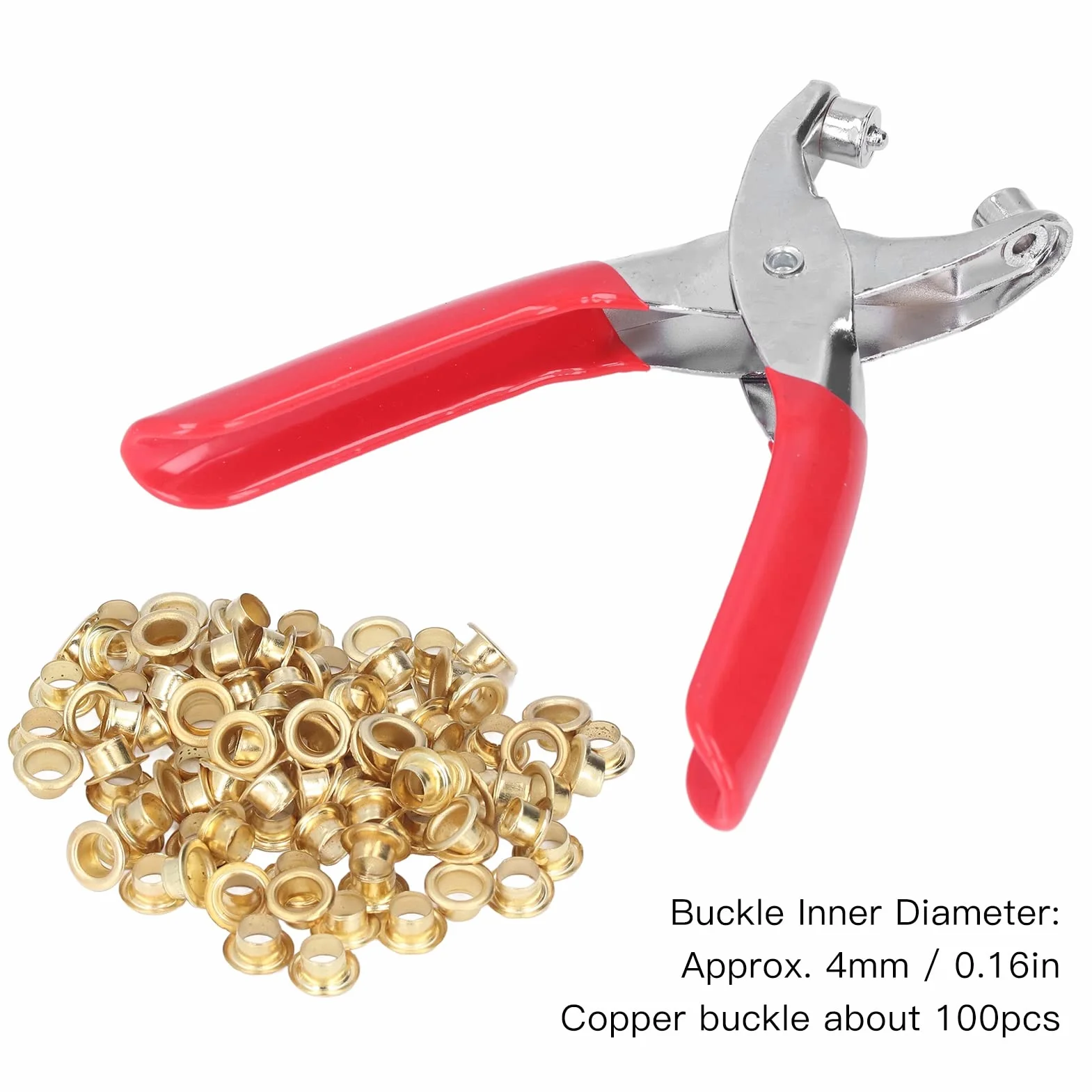 Set di Pinze per Perforatori in Metallo con Bottoni Ad Occhiello da 4 Mm, Kit di Attrezzi Multiuso per Anelli di Tenuta in Lega di Acciaio con Pulsante Air Eye da 100 Pezzi per