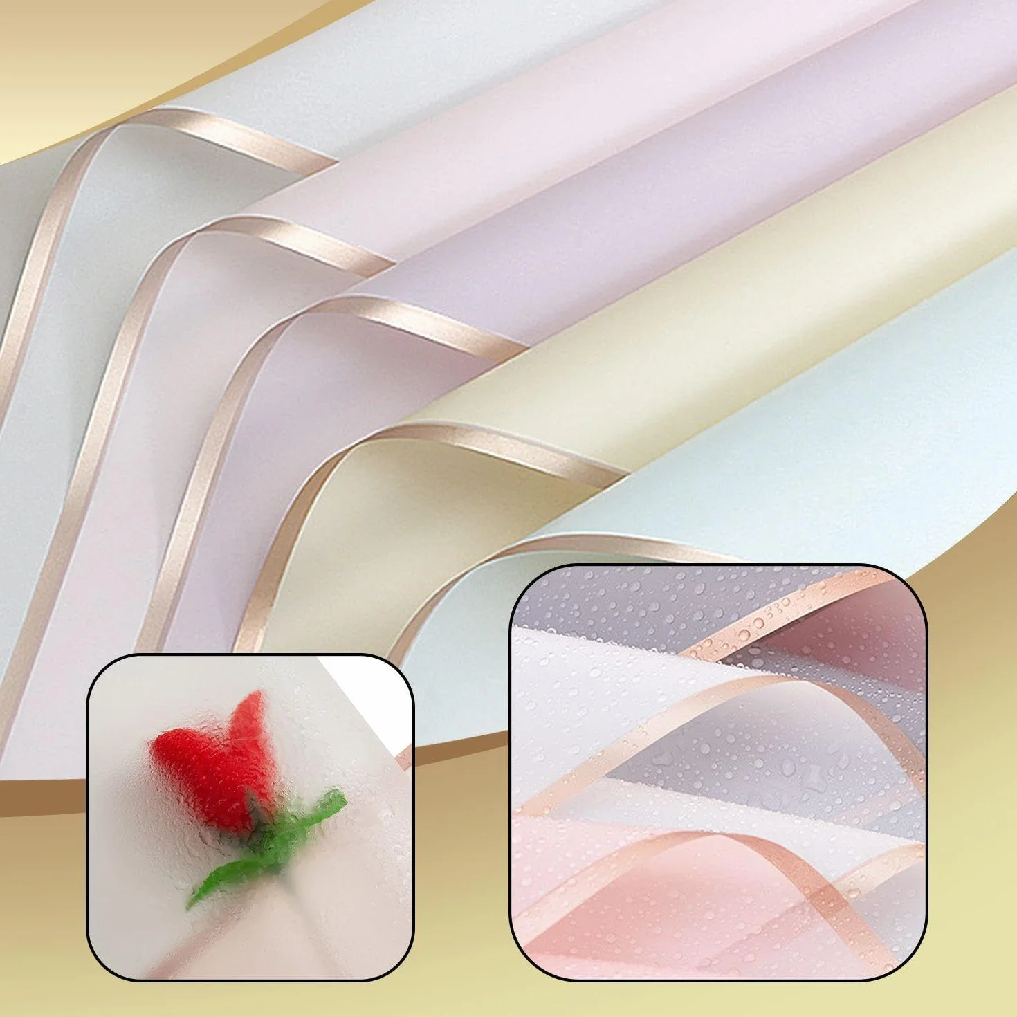 Carta Da Avvolgimento Per Bouquet Impermeabile Quadrato 20 Pezzi