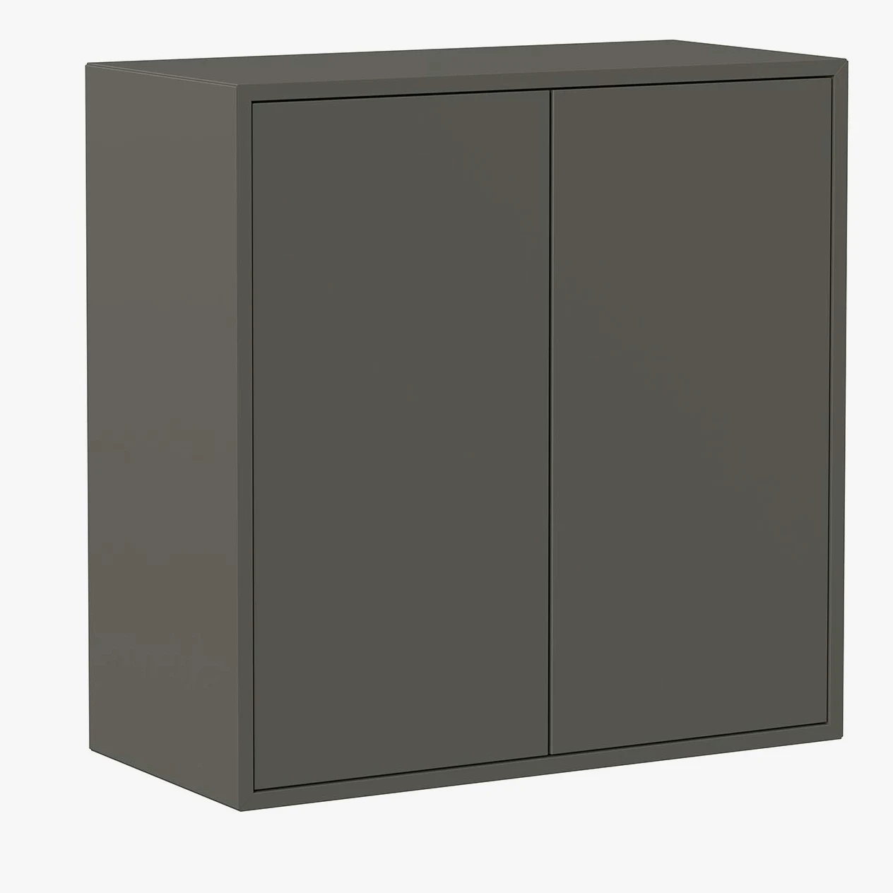 Iconico Home QBE Cubo da parete, 1 ripiano, con 2 ante apertura a pressione, Ingresso, Soggiorno, Camera da letto, Cameretta ragazzi, Studio, 75x35xh75 cm, Grigio scuro