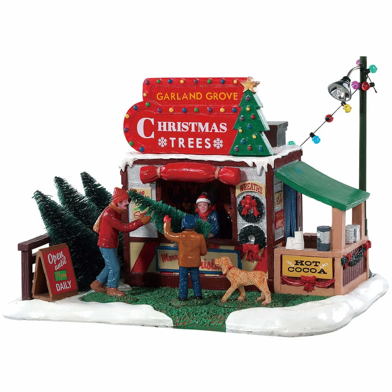 Lemax Christmas Village Accessory Garland Grove Tree Lot