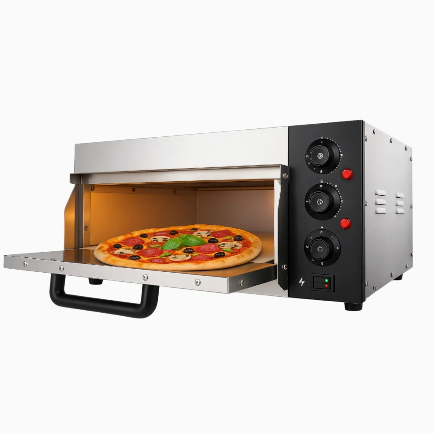 Forno per pizza elettrico compatto 40 cm Forno per pizza professionale Forno in acciaio inox Cottura precisa Forno per pizza per ristoranti Pizzerie Catering Forno Compatto e Potente Forno per Pizza