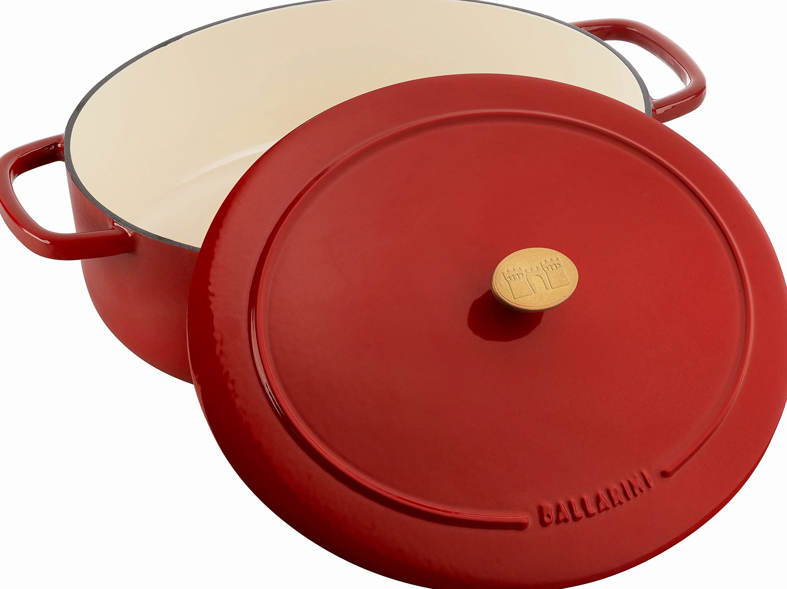 BALLARINI Bellamonte - Teglia ovale in ghisa smaltata, 33 cm, 6,5 l, colore: Rosso