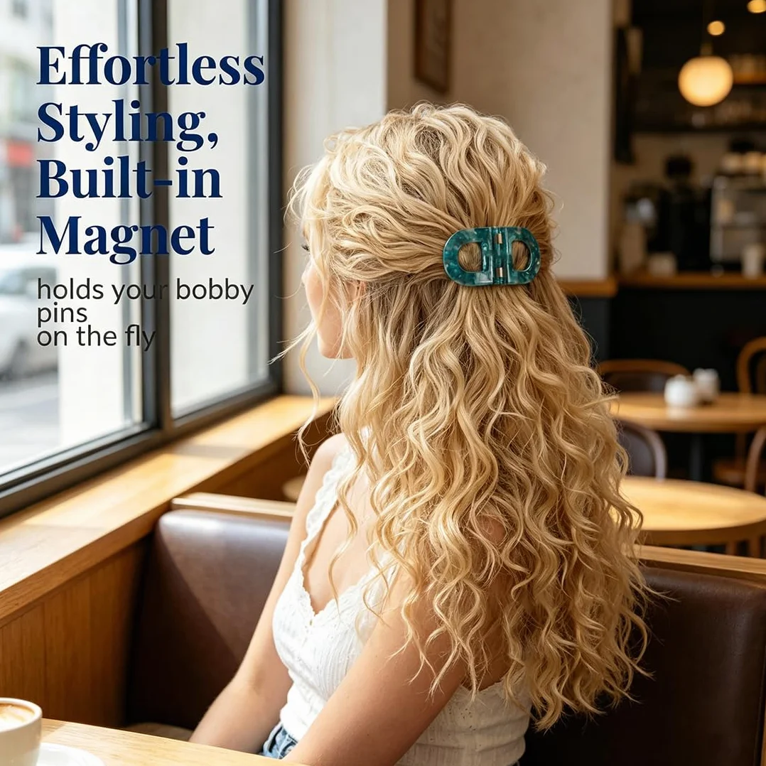Pinze Per Capelli Magnetiche a Forte Tenuta Professionali Blu