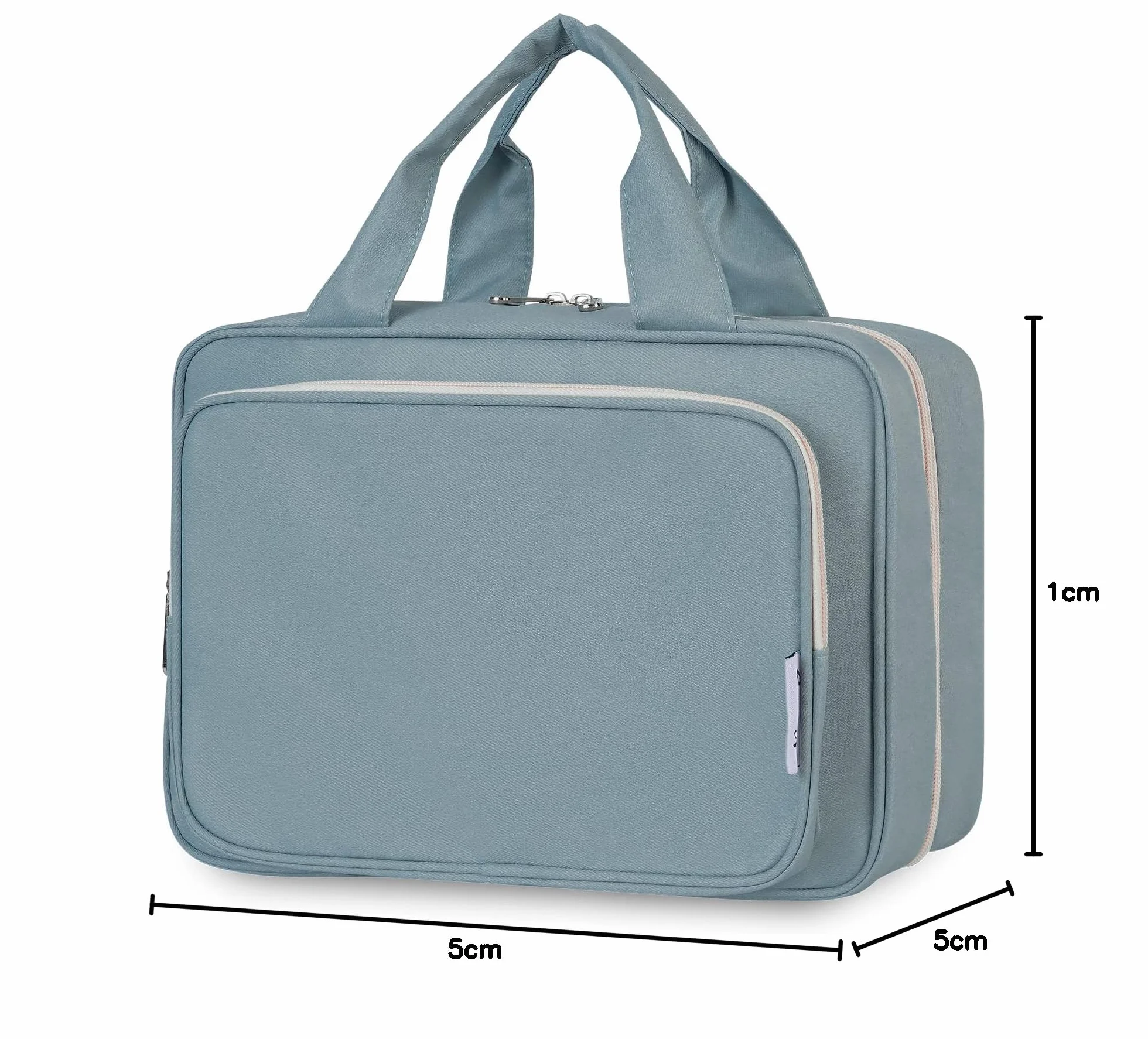 Narwey Beauty Case da Grande Viaggio, Beauty Case da Appendere per Donna Uomo,Borsa da Toilette da Travel Kit Viaggio, Grande Trousse Pochette Trucchi Donna per Viaggio (Blu Grigio (Grande))