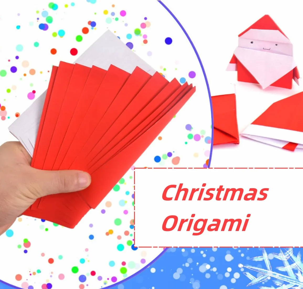 Molinter Paper 100 fogli quadrati per origami rosso/bianco per artigianato
